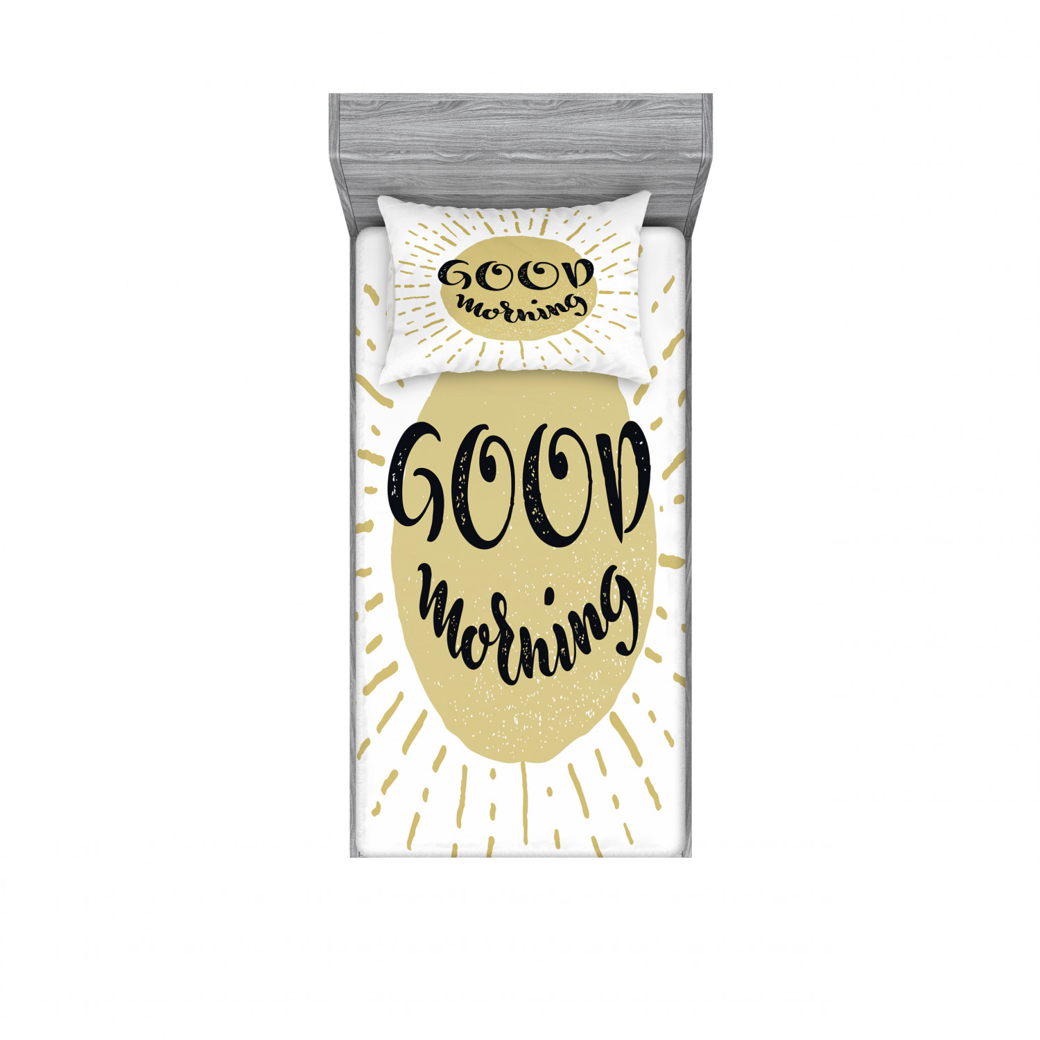 Ambesonne Lettering Fitted Sheet Pillow Sham Set Bedding Decor in 4 Sizes - Picture 41 of 244