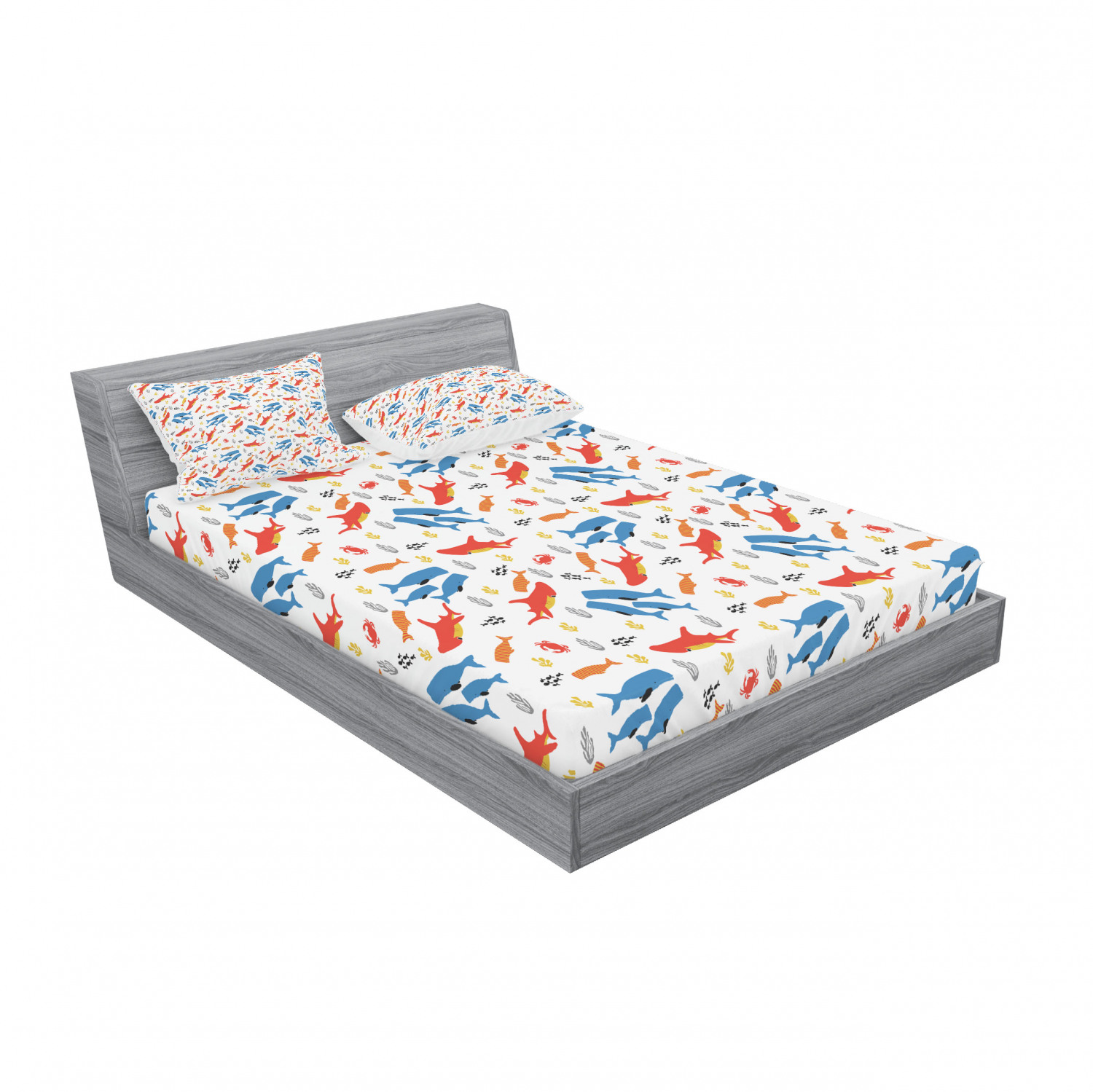 Ambesonne Nautical Theme Fitted Sheet Pillow Sham Set Bedding Decor in 4 Sizes - Picture 240 of 244