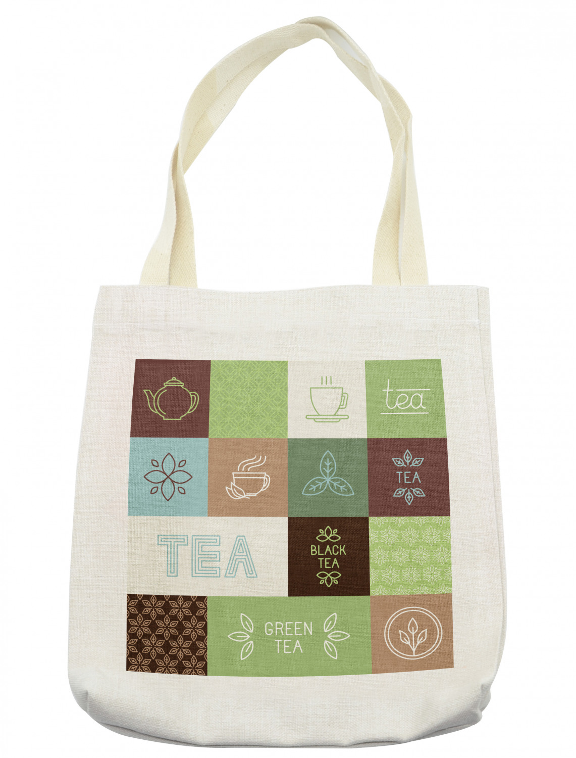 Ambesonne Tea Party Tote Bag Reusable Linen Sack Shopping Books Beach