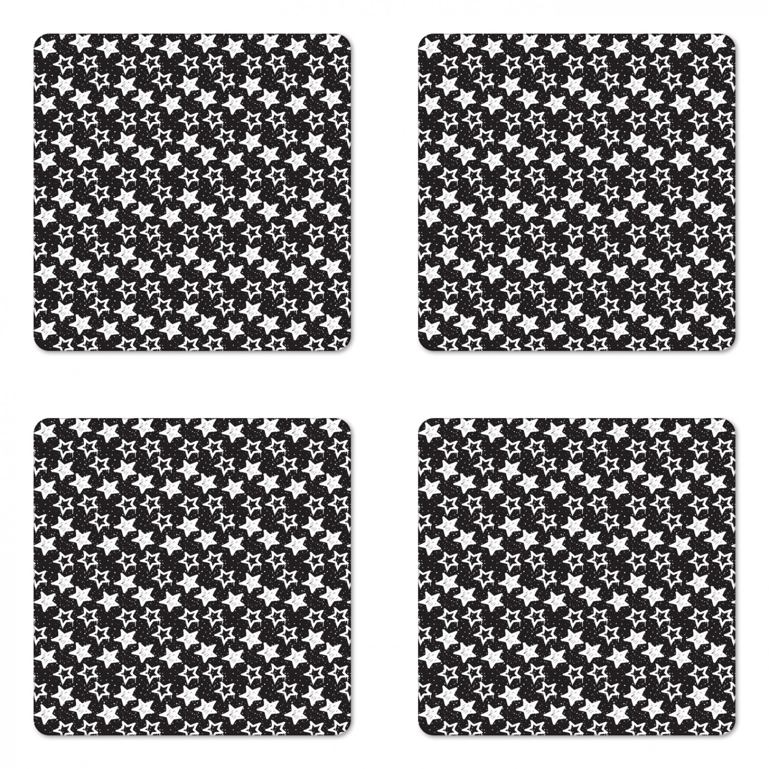Ambesonne Space Coaster Set of 4 Square Hardboard Gloss Coasters - Picture 20 of 60