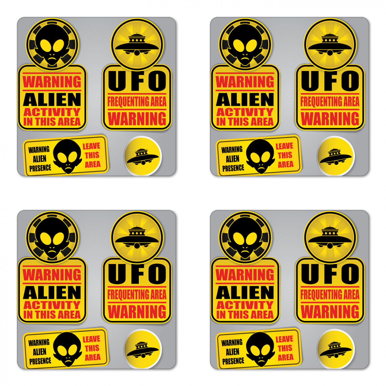 Ambesonne Space Coaster Set of 4 Square Hardboard Gloss Coasters - Picture 57 of 60
