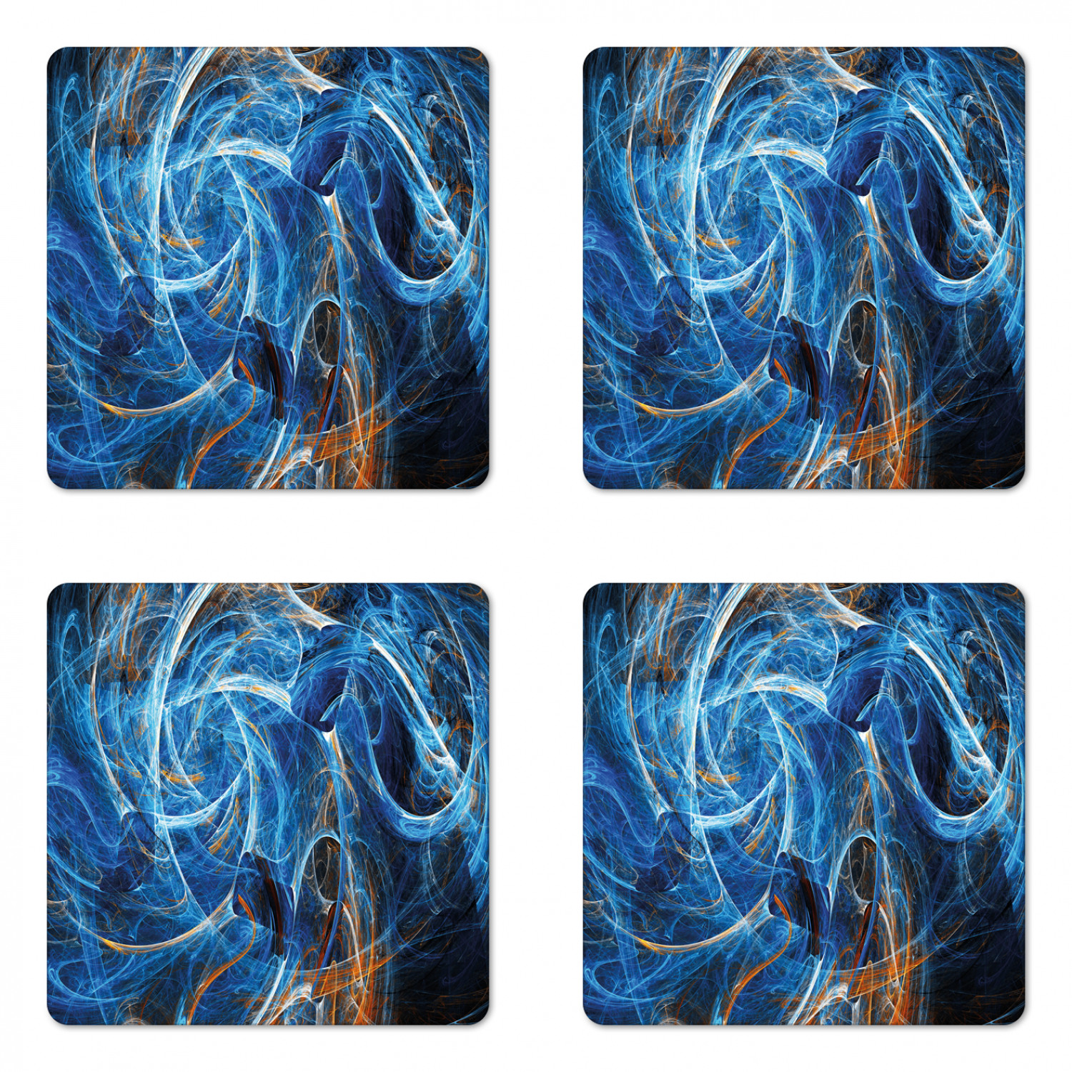 Ambesonne Space Coaster Set of 4 Square Hardboard Gloss Coasters - Picture 41 of 60