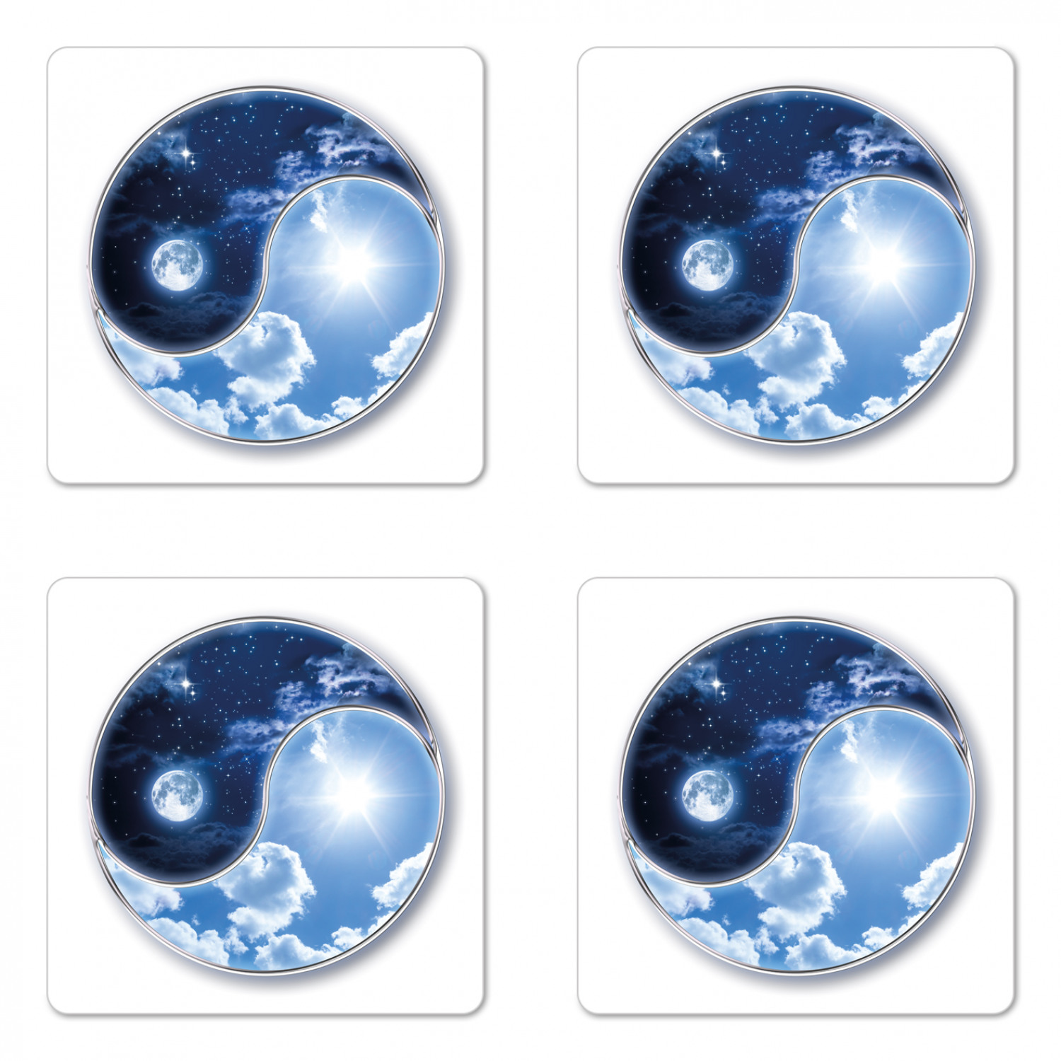 Ambesonne Space Coaster Set of 4 Square Hardboard Gloss Coasters - Picture 30 of 60