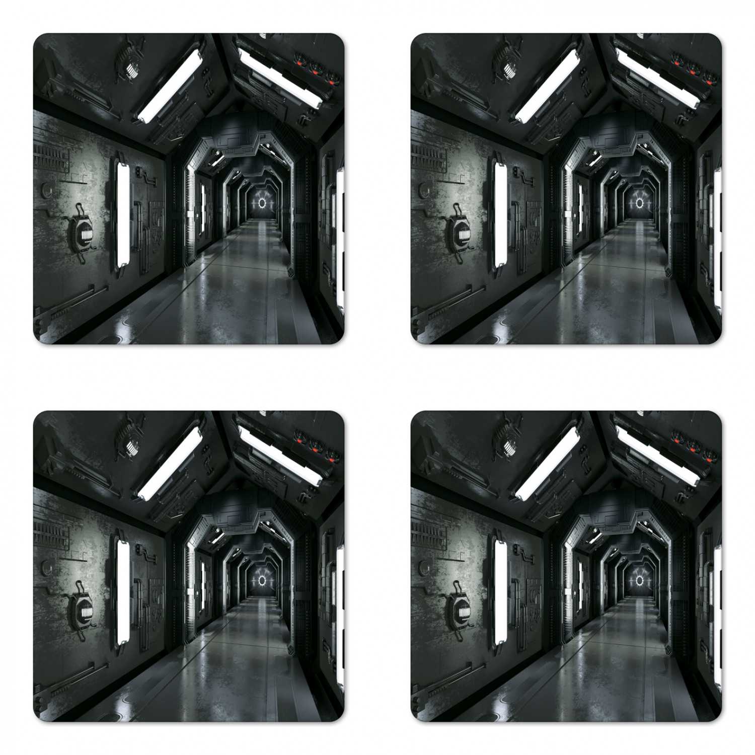 Ambesonne Space Coaster Set of 4 Square Hardboard Gloss Coasters - Picture 14 of 60