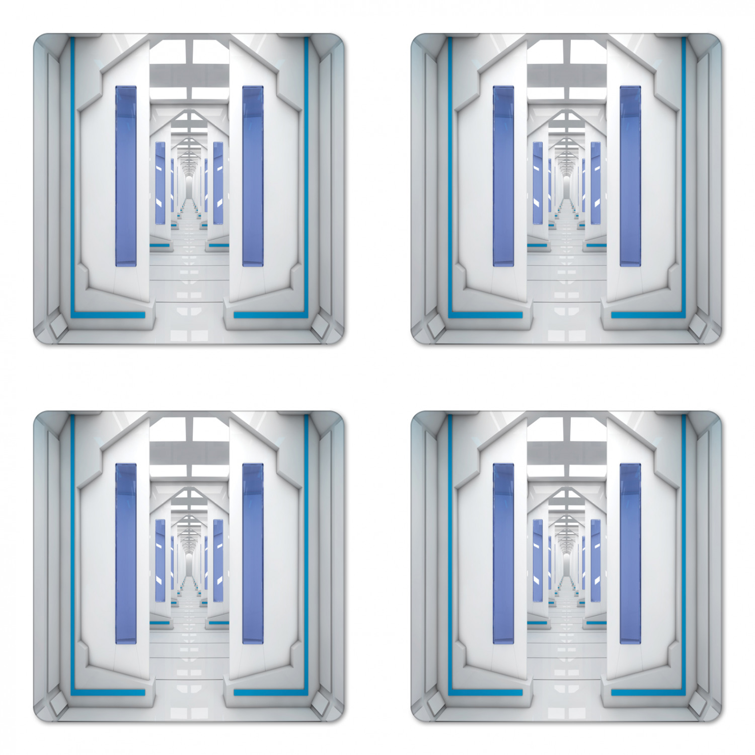 Ambesonne Space Coaster Set of 4 Square Hardboard Gloss Coasters - Picture 43 of 60