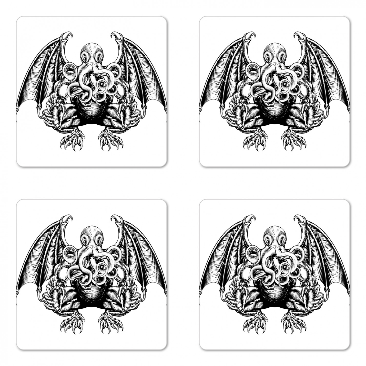 Ambesonne Space Coaster Set of 4 Square Hardboard Gloss Coasters - Picture 9 of 60