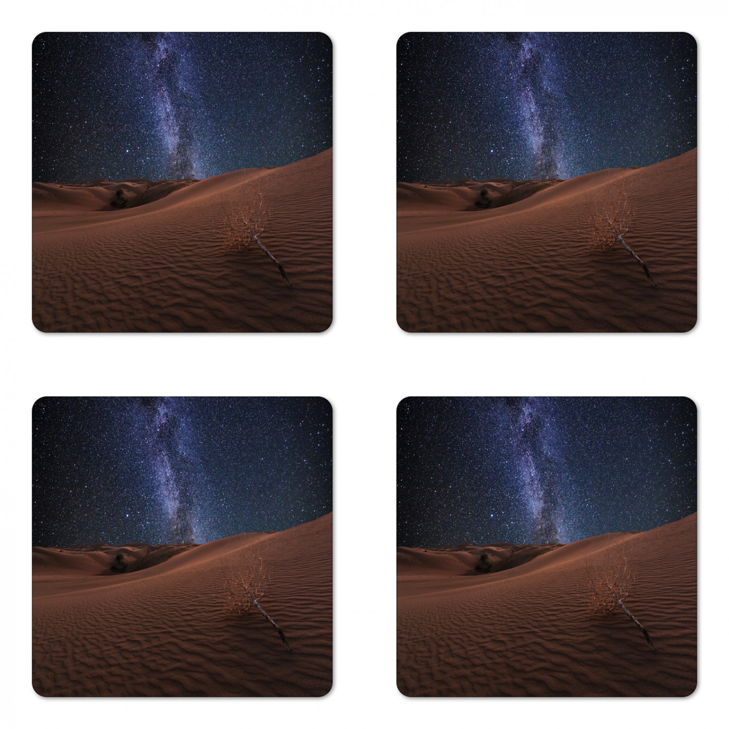 Ambesonne Space Coaster Set of 4 Square Hardboard Gloss Coasters - Picture 15 of 60