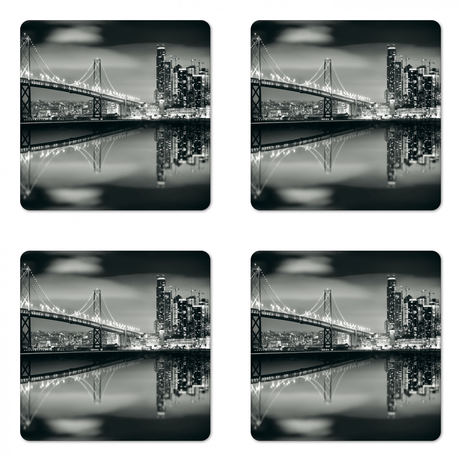 Bridge Skyline Coasters - Set Of 4