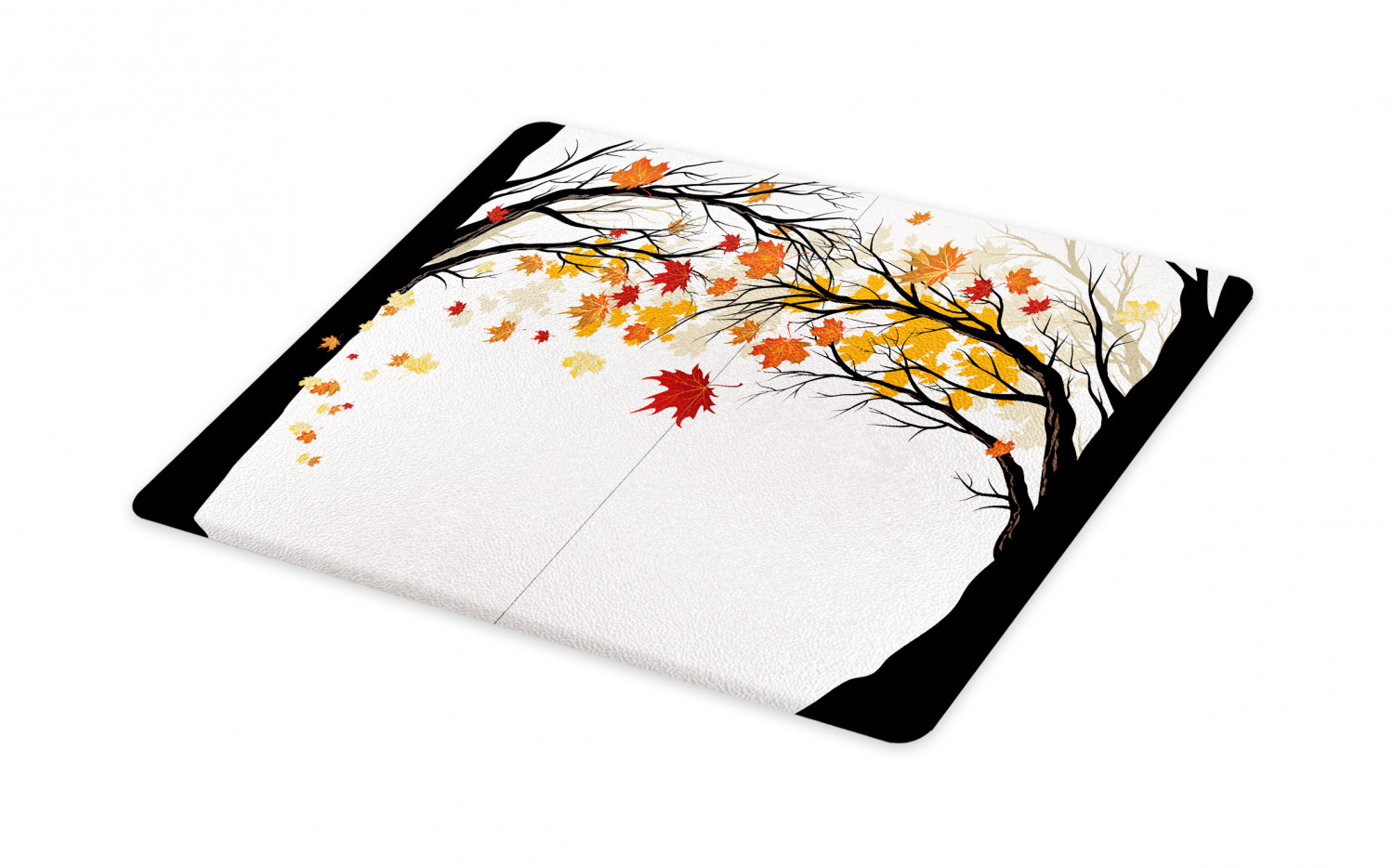 Ambesonne Autumn Season Decorative Tempered Glass Cutting and Serving