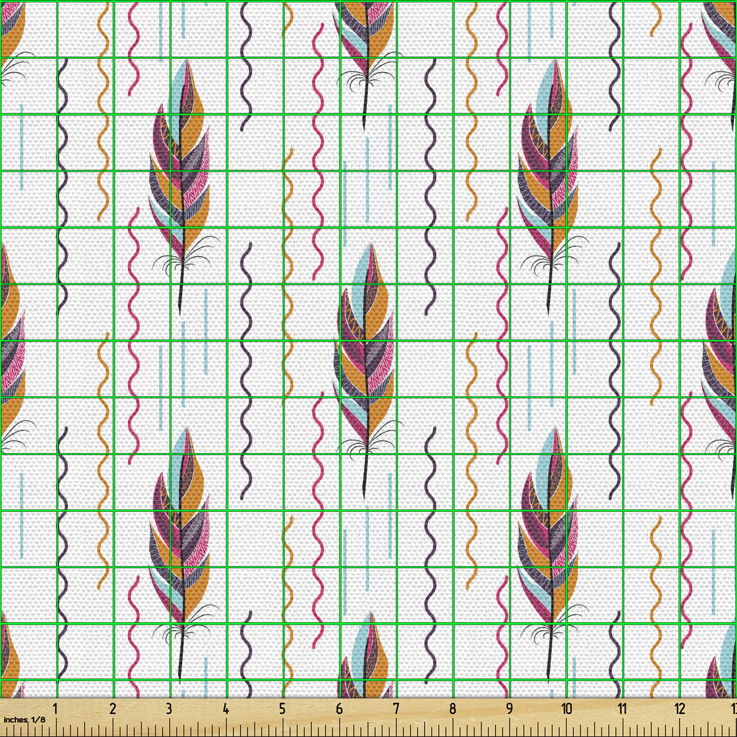 Ambesonne Feather Fabric by the Yard Decorative Upholstery Home Accents - Picture 26 of 160