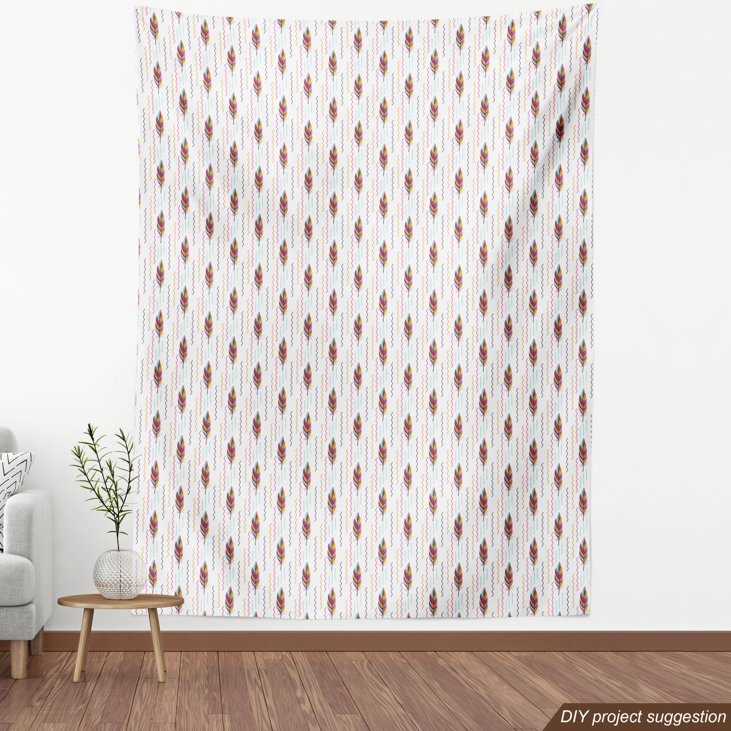 Ambesonne Feather Fabric by the Yard Decorative Upholstery Home Accents - Picture 28 of 160