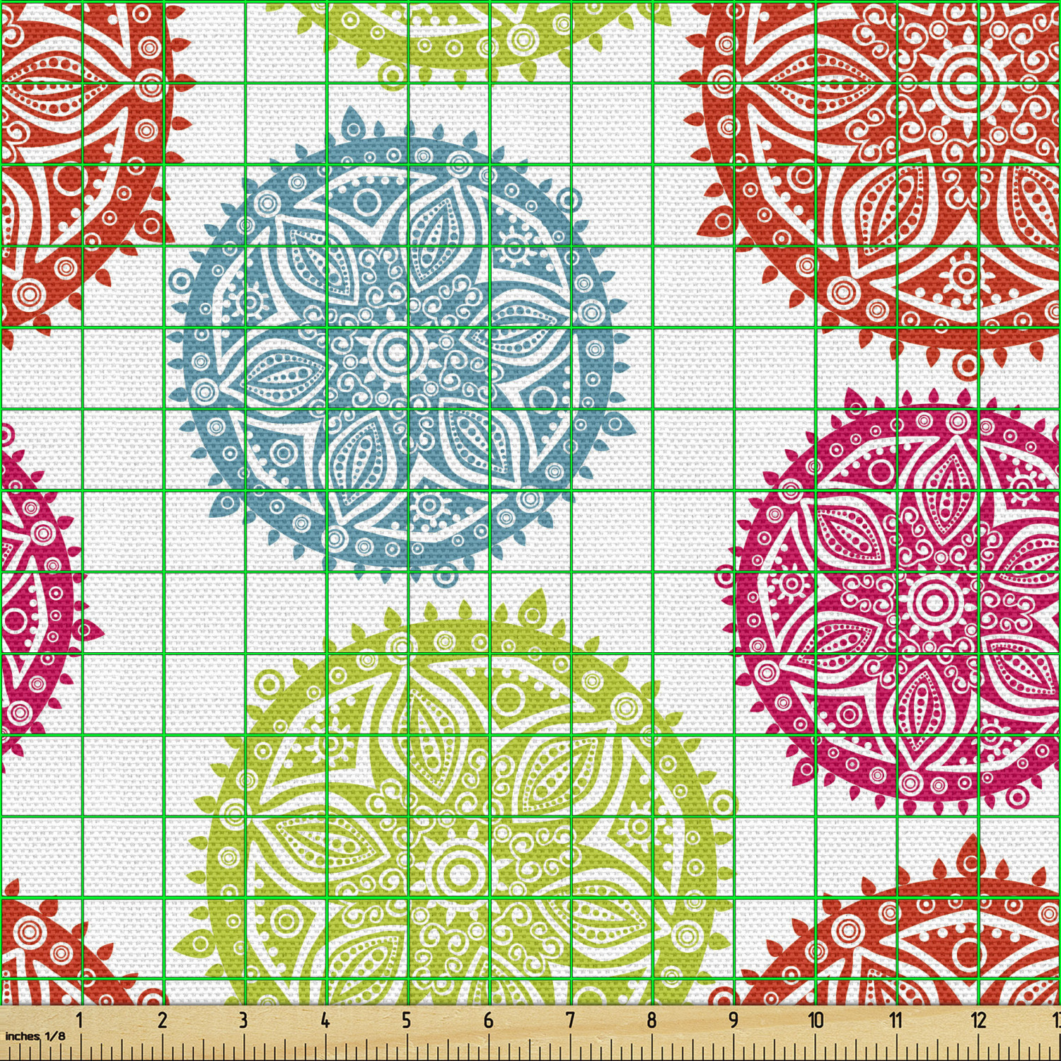 Ambesonne Oriental Pattern Fabric by the Yard Decorative Upholstery Home Accents - Picture 62 of 161