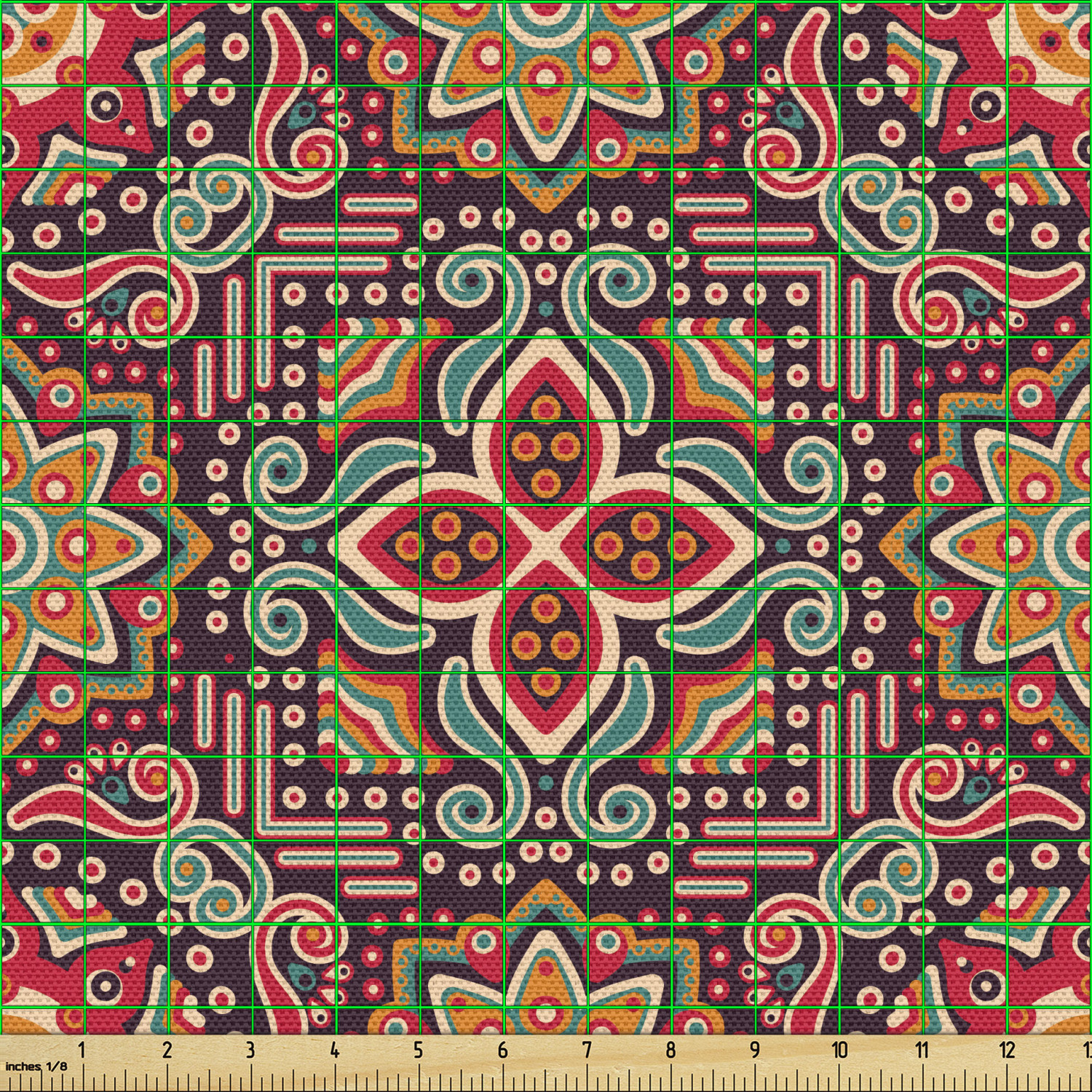 Ambesonne Oriental Pattern Fabric by the Yard Decorative Upholstery Home Accents - Picture 38 of 161