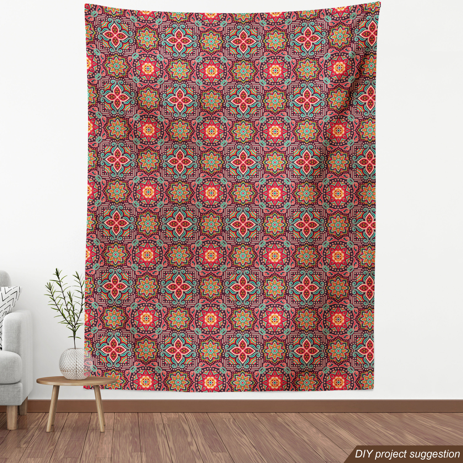 Ambesonne Oriental Pattern Fabric by the Yard Decorative Upholstery Home Accents - Picture 40 of 161