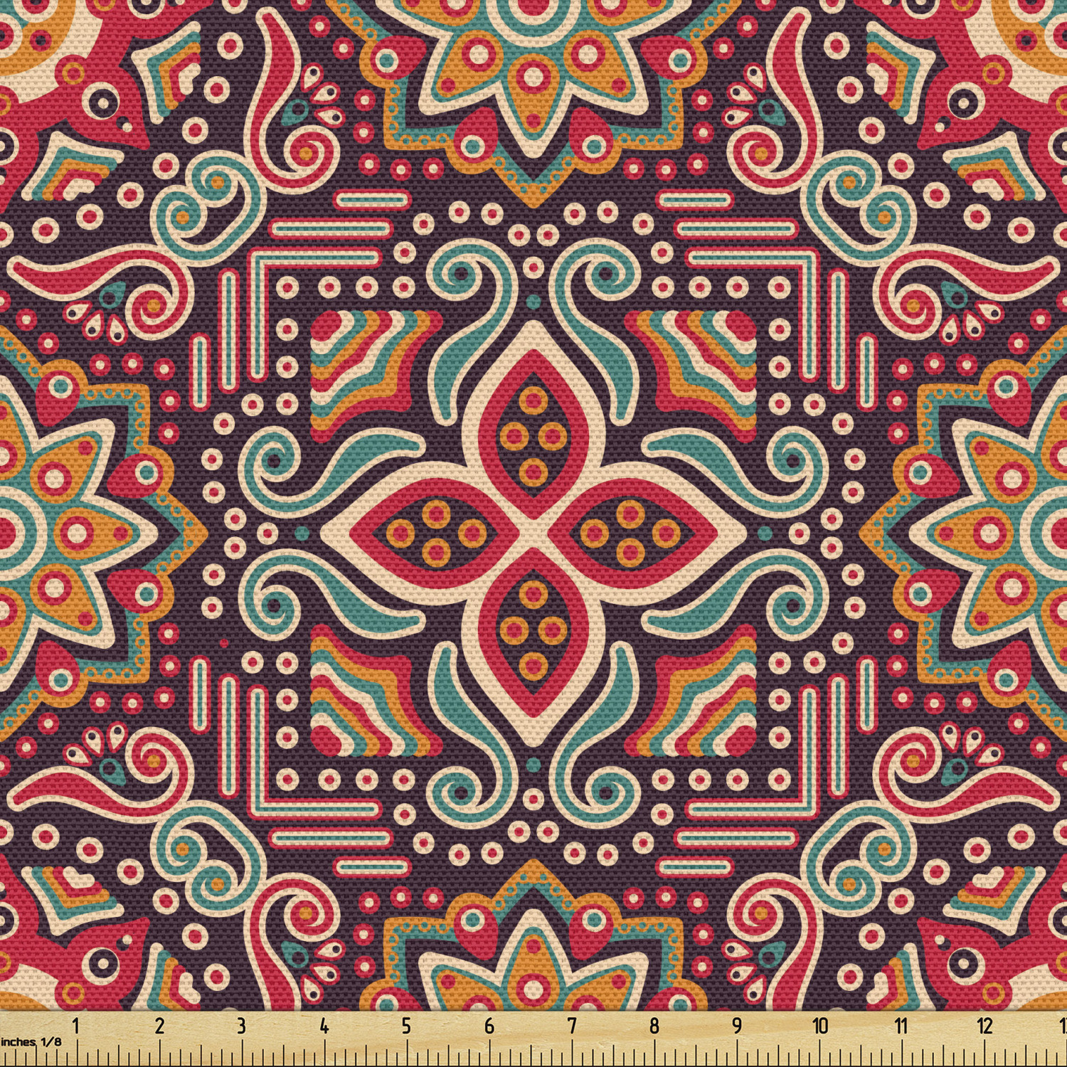 Ambesonne Oriental Pattern Fabric by the Yard Decorative Upholstery Home Accents - Picture 37 of 161