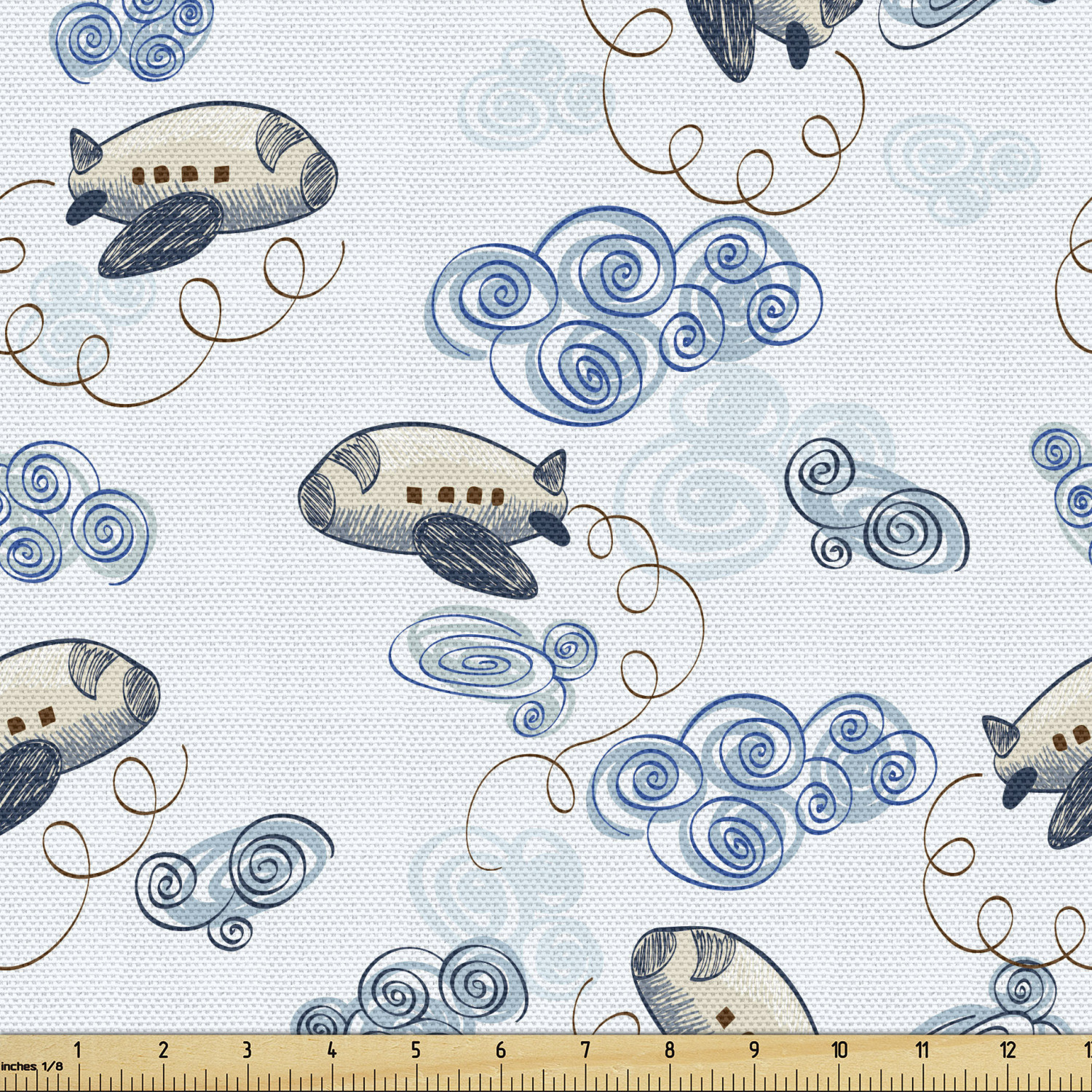 Ambesonne Sketch Design Fabric by the Yard Decorative Upholstery Home Accents - Picture 9 of 160