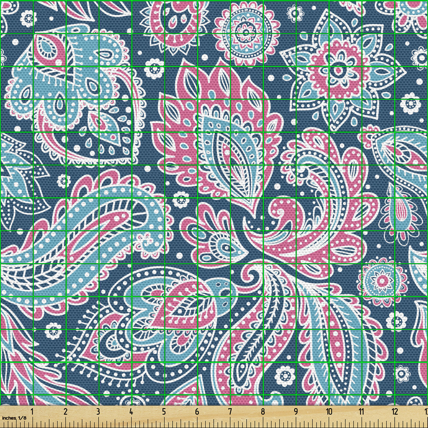 Ambesonne Oriental Pattern Fabric by the Yard Decorative Upholstery Home Accents - Picture 10 of 161