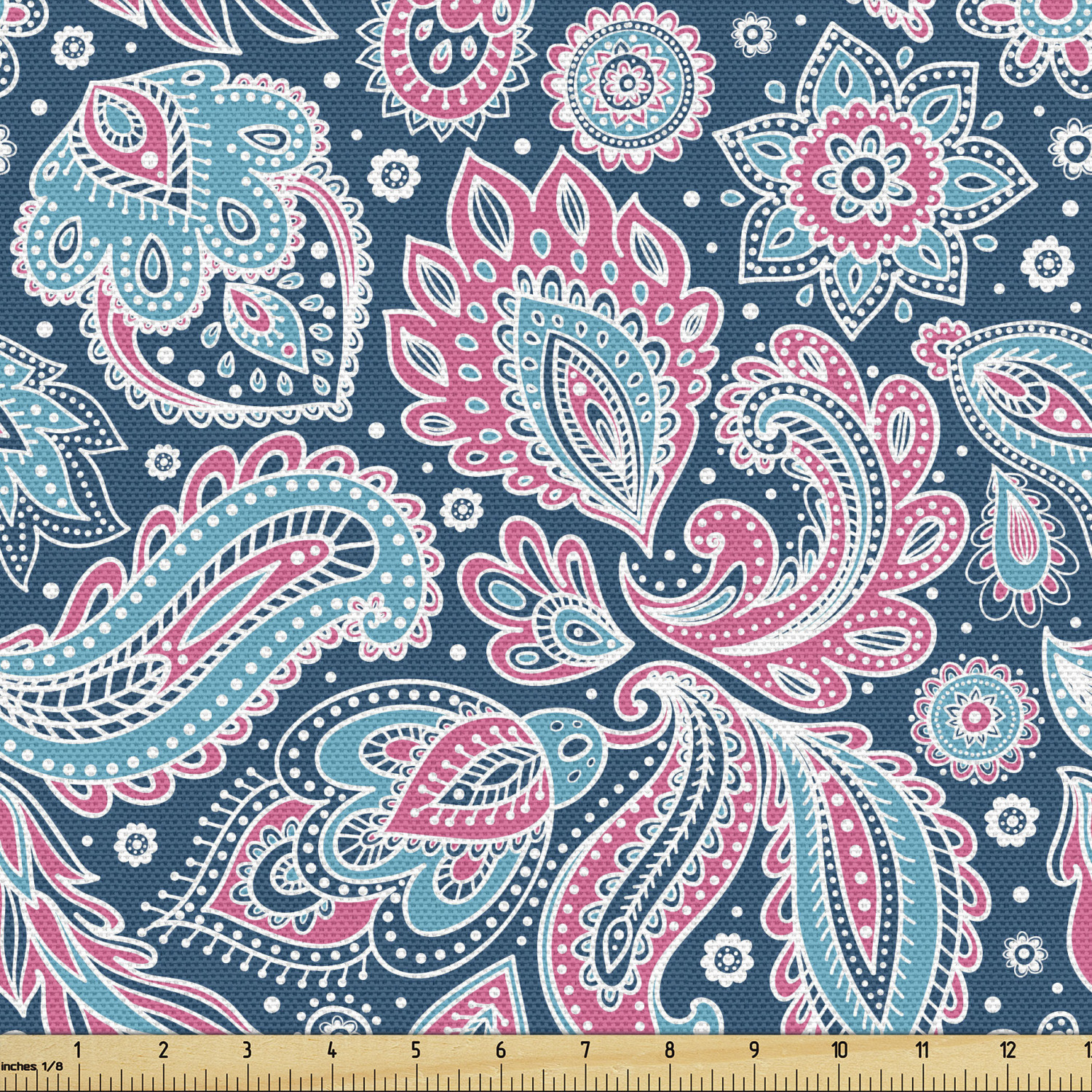 Ambesonne Oriental Pattern Fabric by the Yard Decorative Upholstery Home Accents - Picture 9 of 161