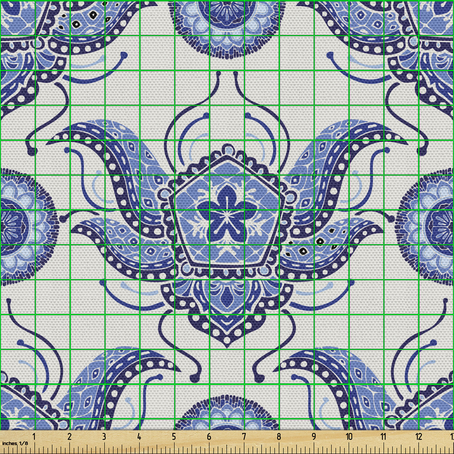 Ambesonne Oriental Pattern Fabric by the Yard Decorative Upholstery Home Accents - Picture 119 of 161