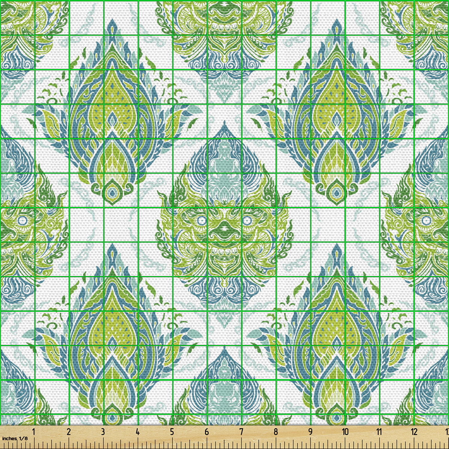 Ambesonne Oriental Pattern Fabric by the Yard Decorative Upholstery Home Accents - Picture 155 of 161