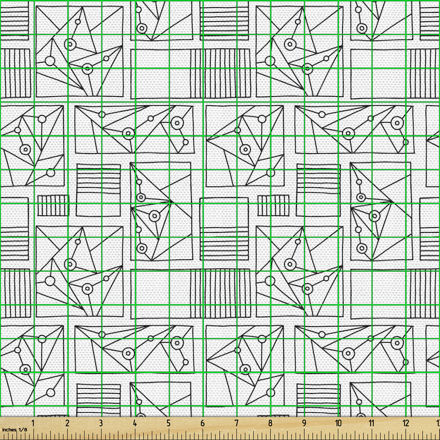 Ambesonne Sketch Design Fabric by the Yard Decorative Upholstery Home Accents - Picture 50 of 160
