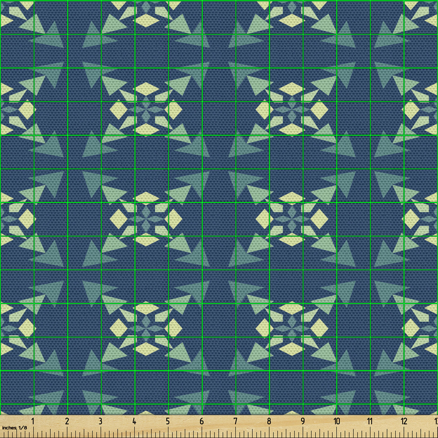 Ambesonne Geometric Scene Fabric by the Yard Decorative Upholstery Home Accents