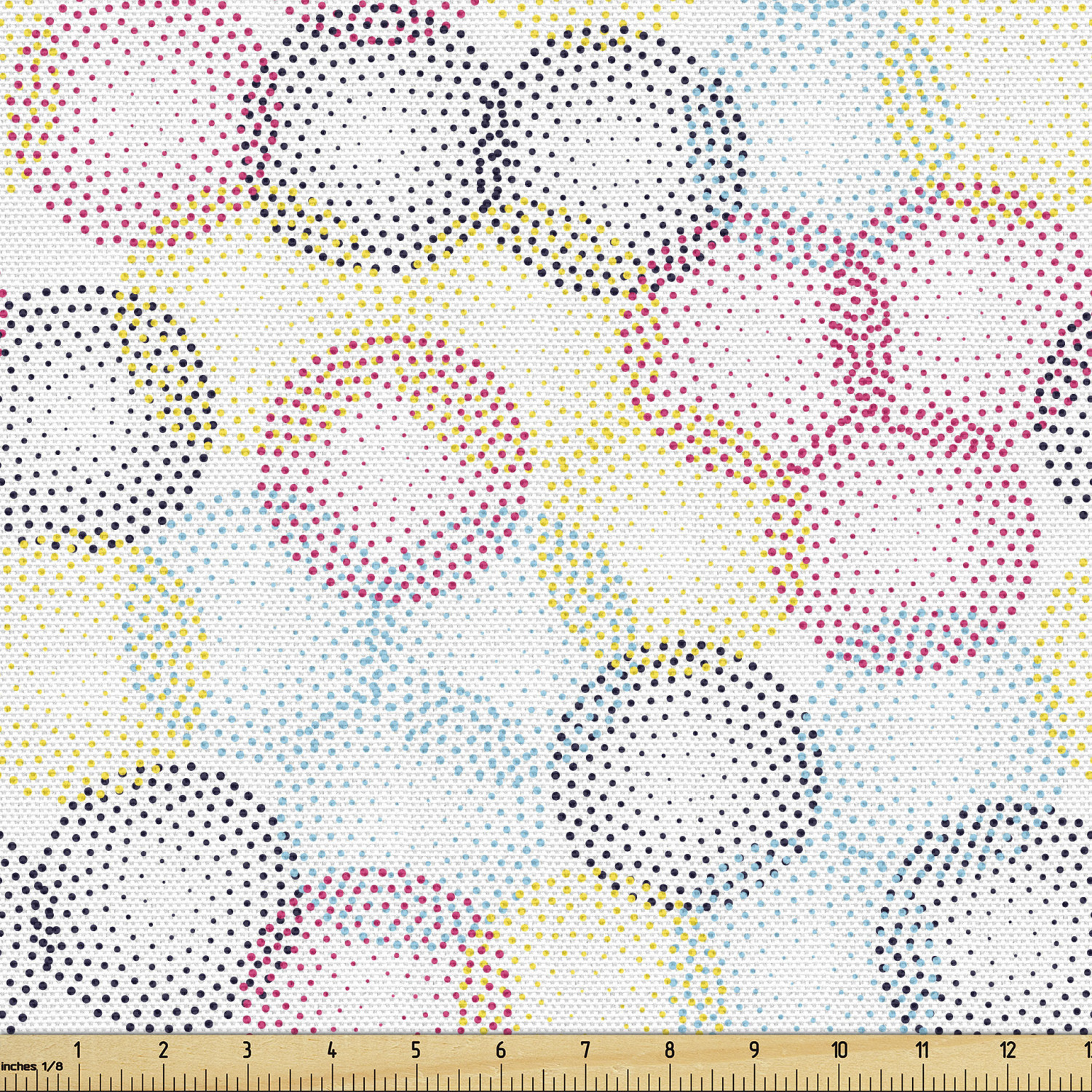 Ambesonne Geometric Scene Fabric by the Yard Decorative Upholstery Home Accents