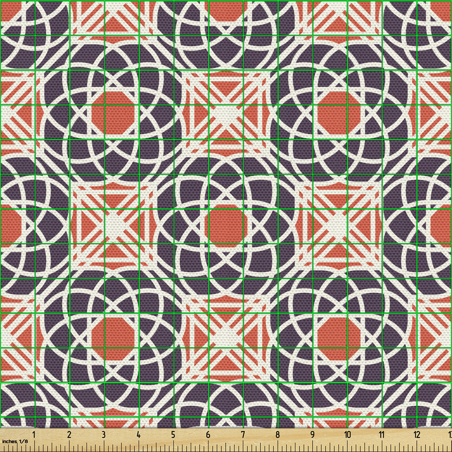 Ambesonne Geometric Scene Fabric by the Yard Decorative Upholstery Home Accents