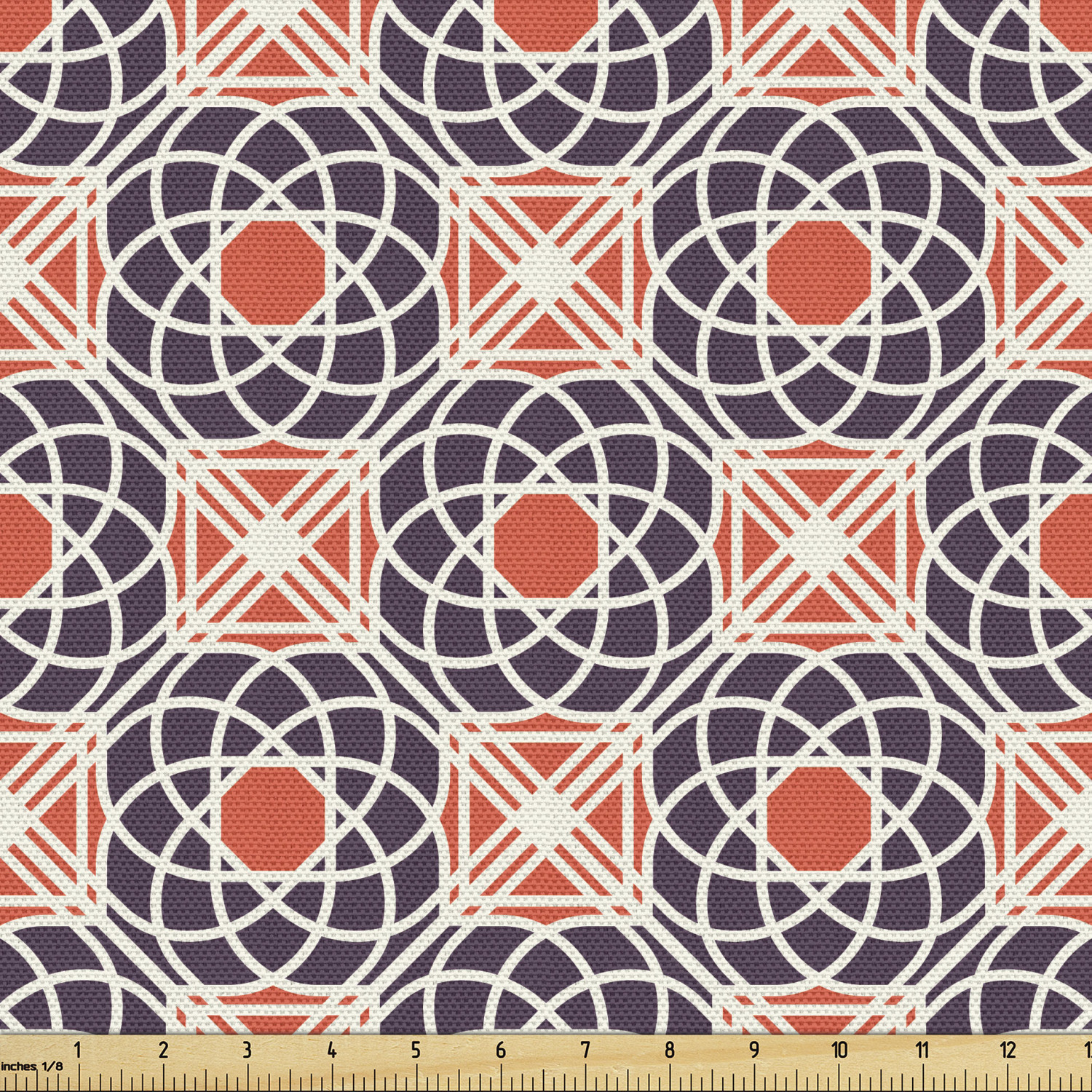 Ambesonne Geometric Scene Fabric by the Yard Decorative Upholstery Home Accents