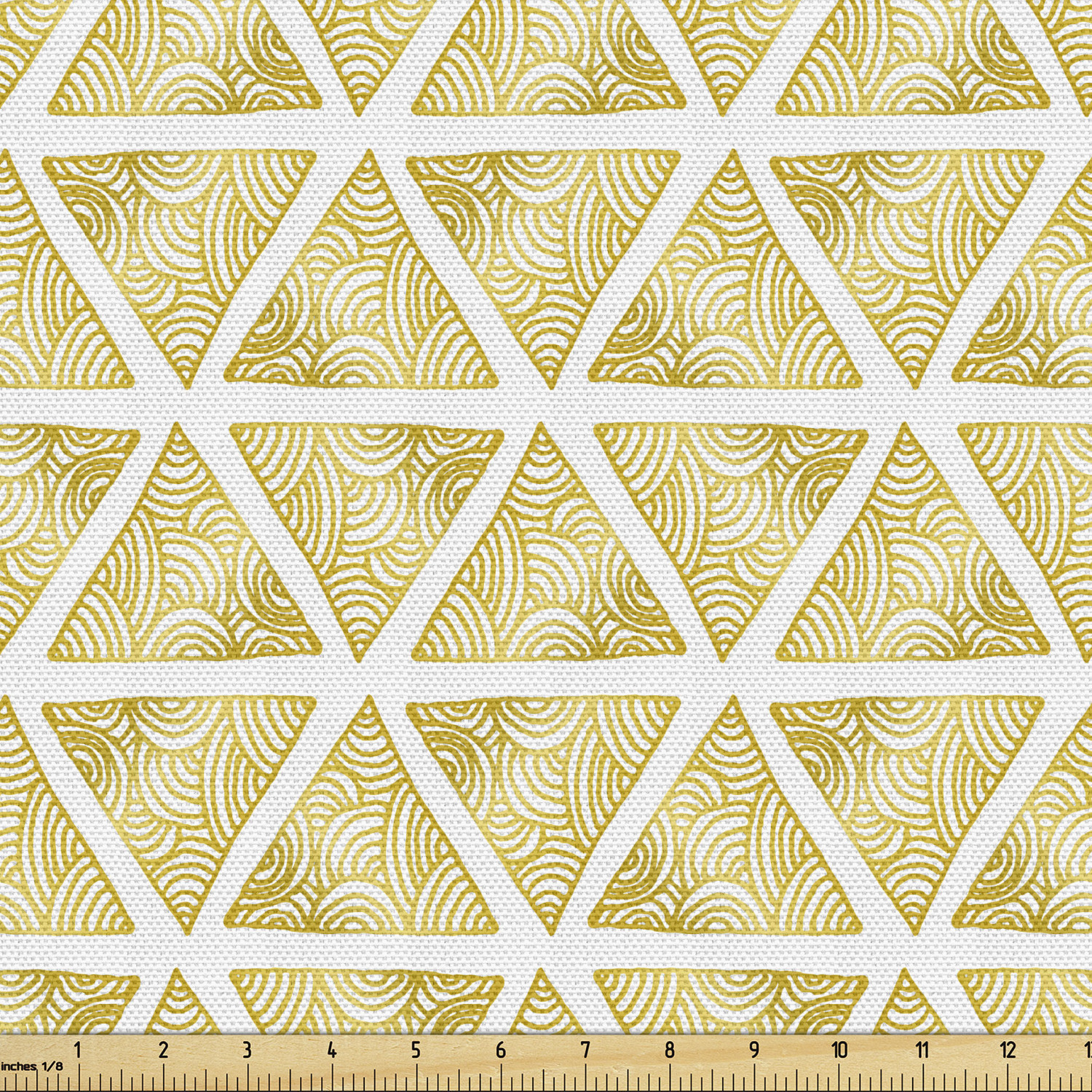 Ambesonne Geometric Scene Fabric by the Yard Decorative Upholstery Home Accents