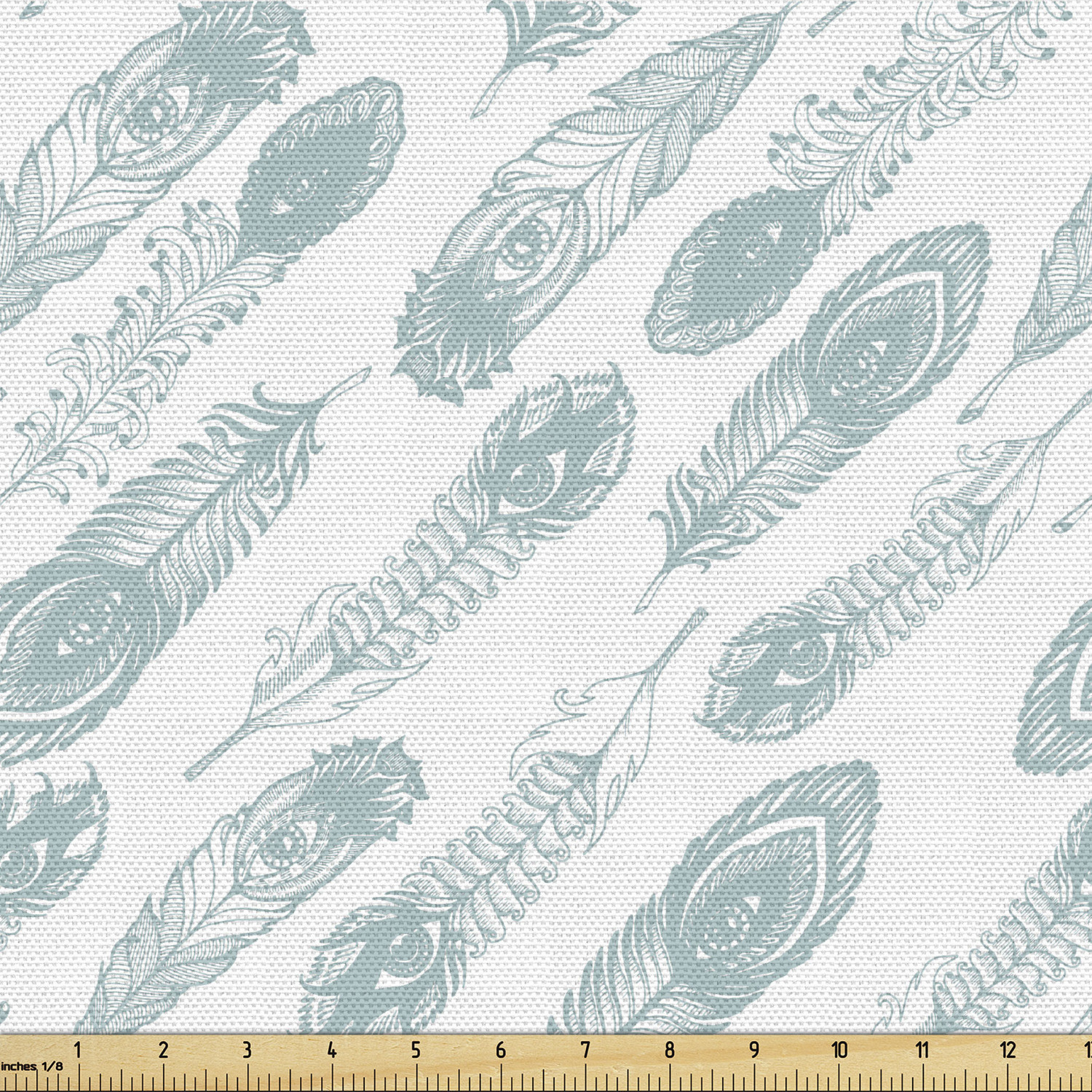 Ambesonne Feather Fabric by the Yard Decorative Upholstery Home Accents - Picture 125 of 160