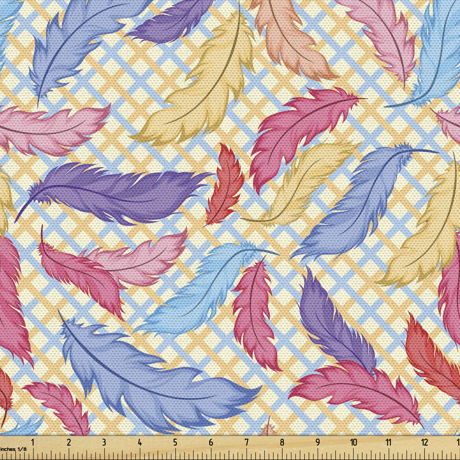 Ambesonne Feather Fabric by the Yard Decorative Upholstery Home Accents - Picture 29 of 160