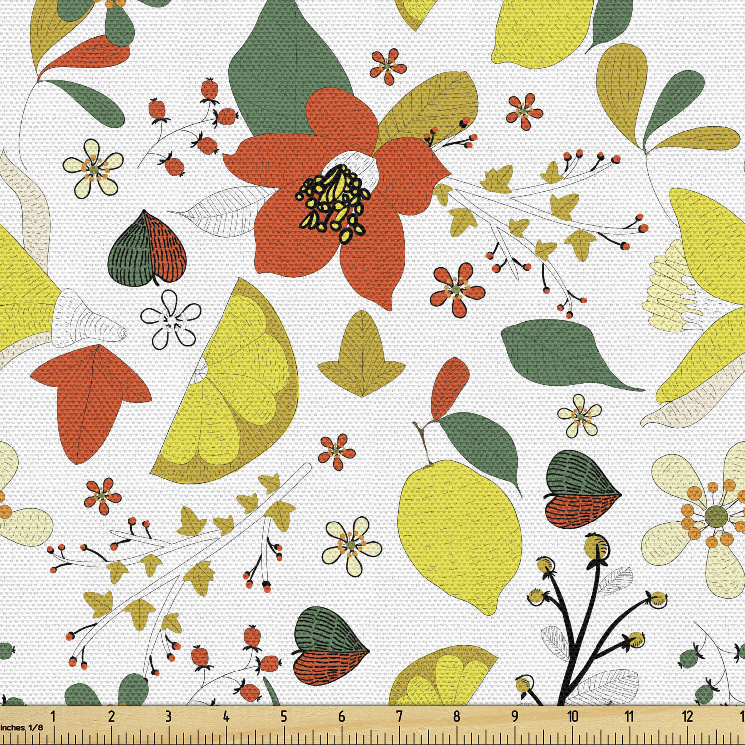 Ambesonne Floral Vintage Fabric by the Yard Decorative Upholstery Home Accents - Picture 141 of 164