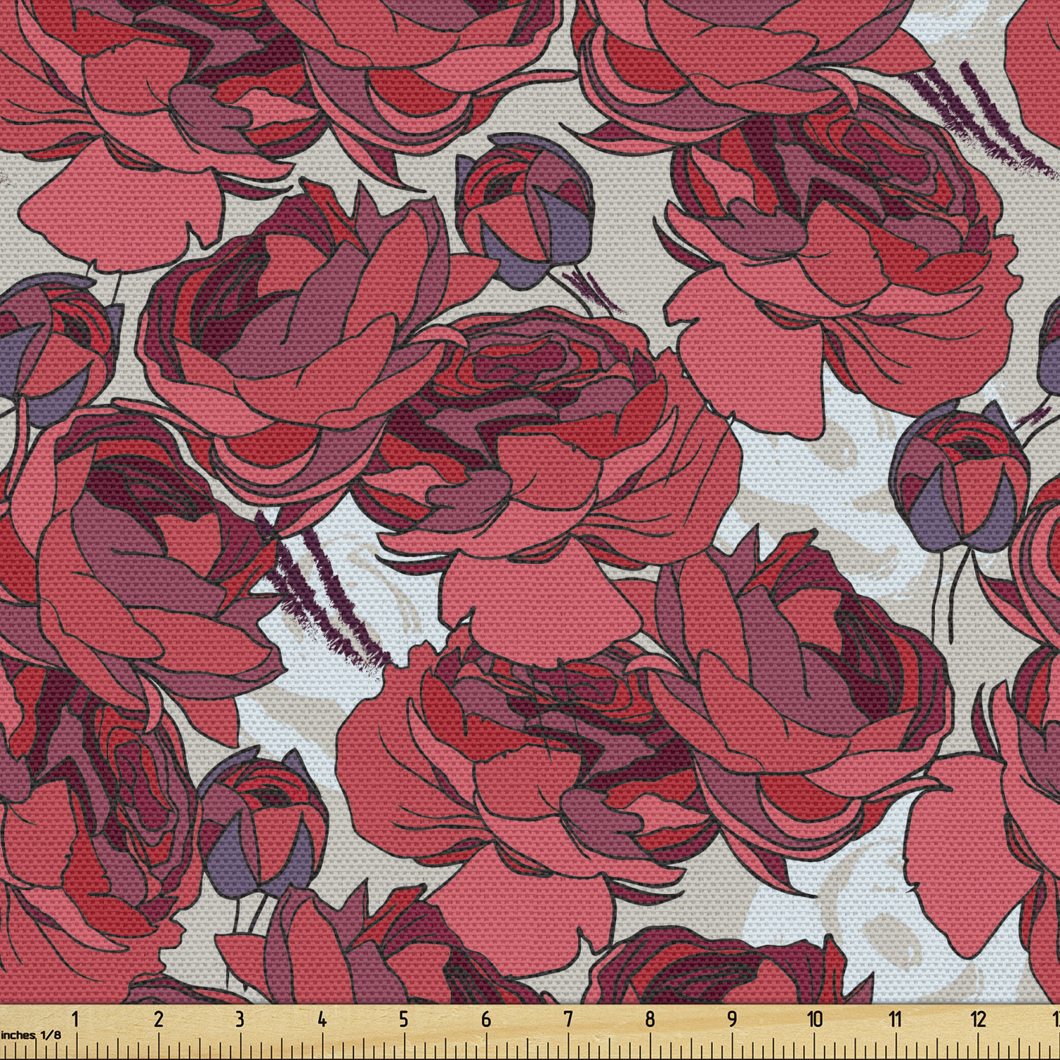 Ambesonne Floral Vintage Fabric by the Yard Decorative Upholstery Home Accents - Picture 157 of 164