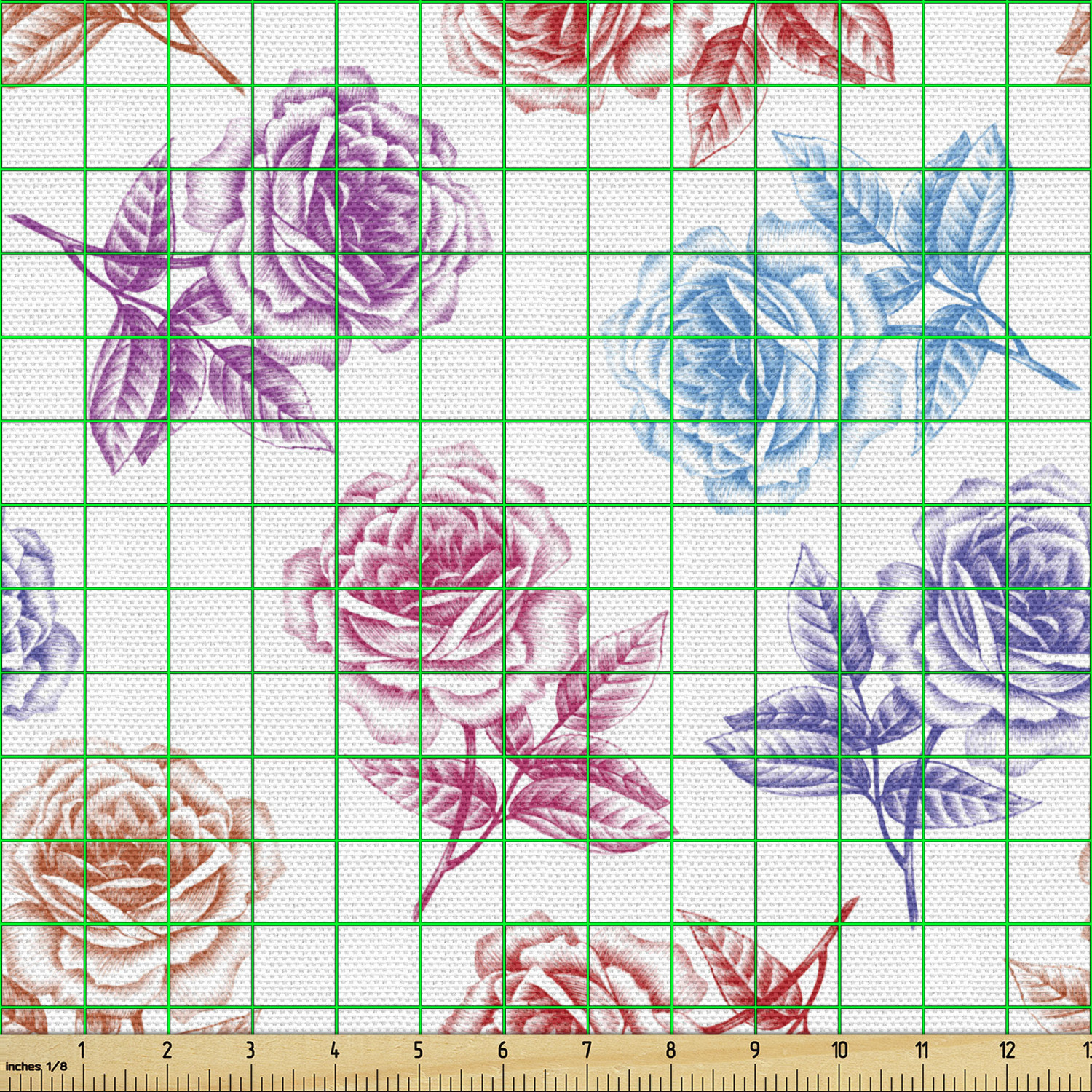 Ambesonne Floral Vintage Fabric by the Yard Decorative Upholstery Home Accents - Picture 122 of 164