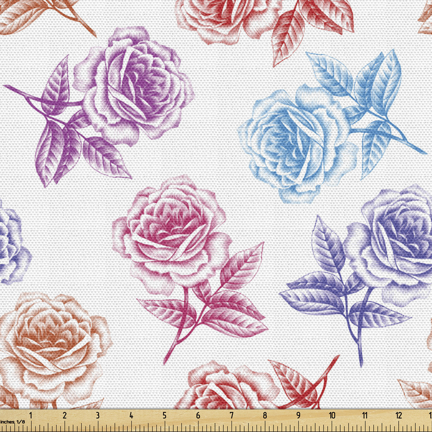 Ambesonne Floral Vintage Fabric by the Yard Decorative Upholstery Home Accents - Picture 121 of 164