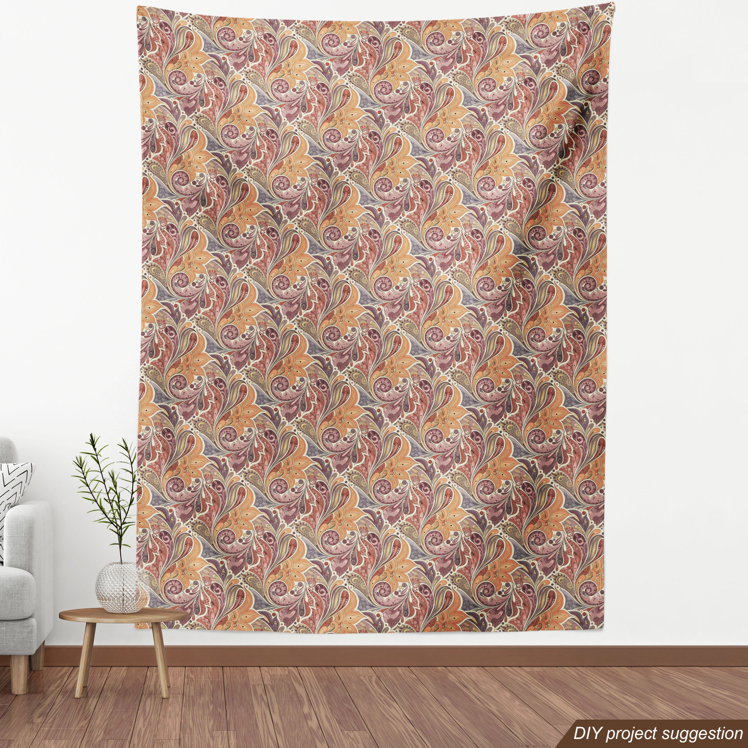Ambesonne Floral Vintage Fabric by the Yard Decorative Upholstery Home Accents - Picture 112 of 164