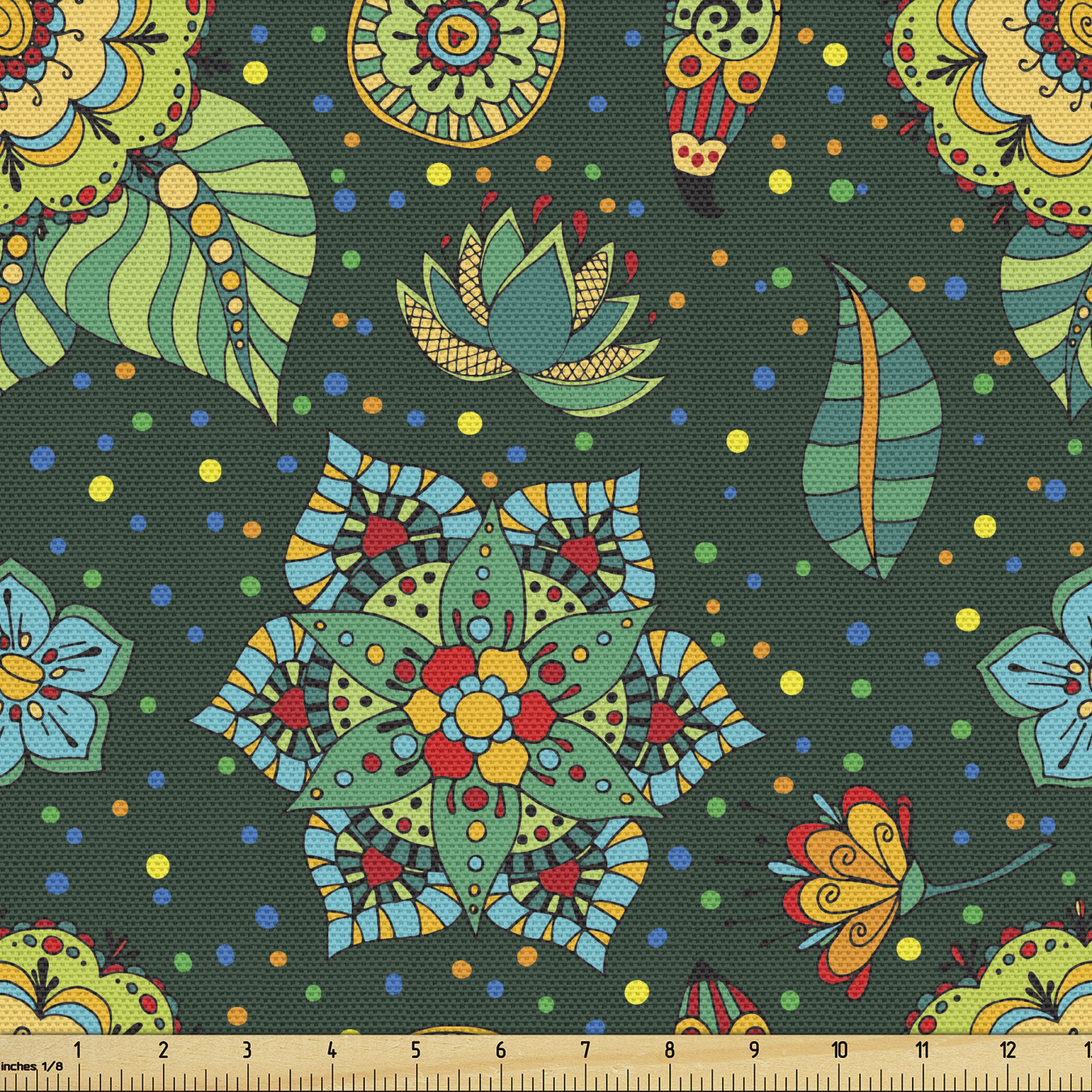 Ambesonne Floral Vintage Fabric by the Yard Decorative Upholstery Home Accents - Picture 69 of 164