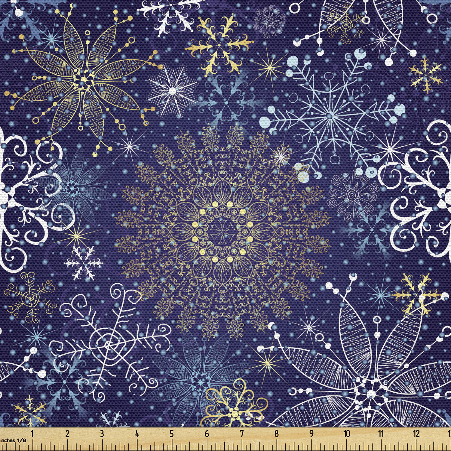 Ambesonne Blue Print Fabric by the Yard Decorative Upholstery Home Accents - Picture 133 of 164