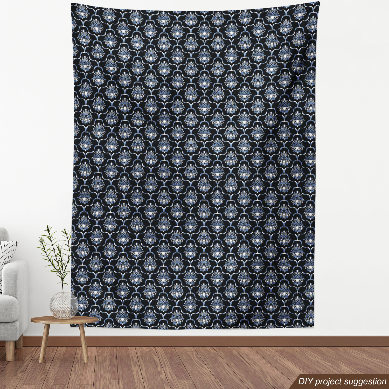 Ambesonne Blue Print Fabric by the Yard Decorative Upholstery Home Accents - Picture 160 of 164