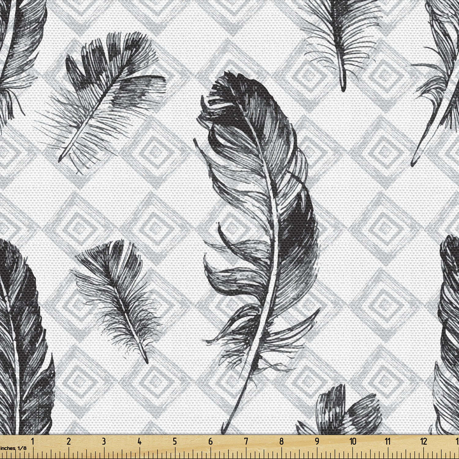 Ambesonne Feather Fabric by the Yard Decorative Upholstery Home Accents - Picture 93 of 160