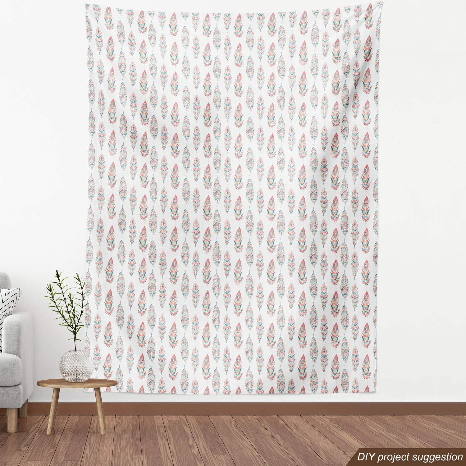 Ambesonne Feather Fabric by the Yard Decorative Upholstery Home Accents - Picture 44 of 160