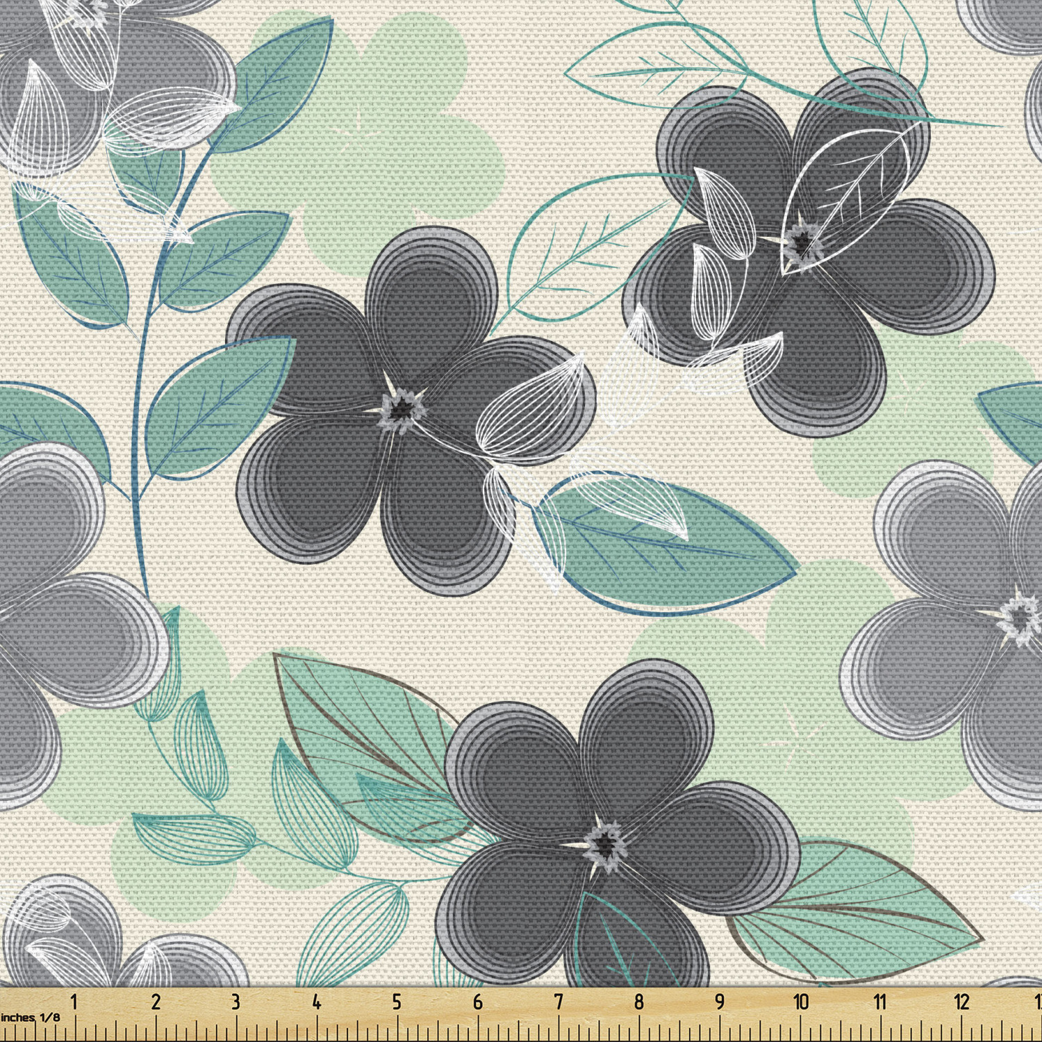 Ambesonne Floral Vintage Fabric by the Yard Decorative Upholstery Home Accents - Picture 9 of 164