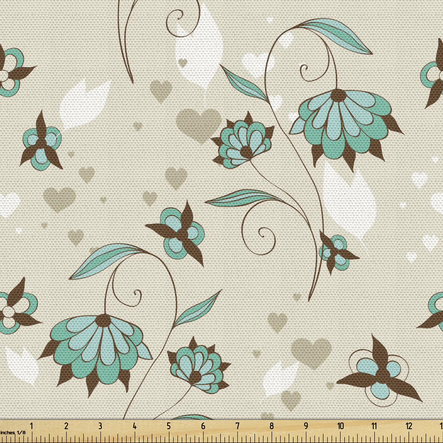 Ambesonne Floral Vintage Fabric by the Yard Decorative Upholstery Home Accents - Picture 125 of 164