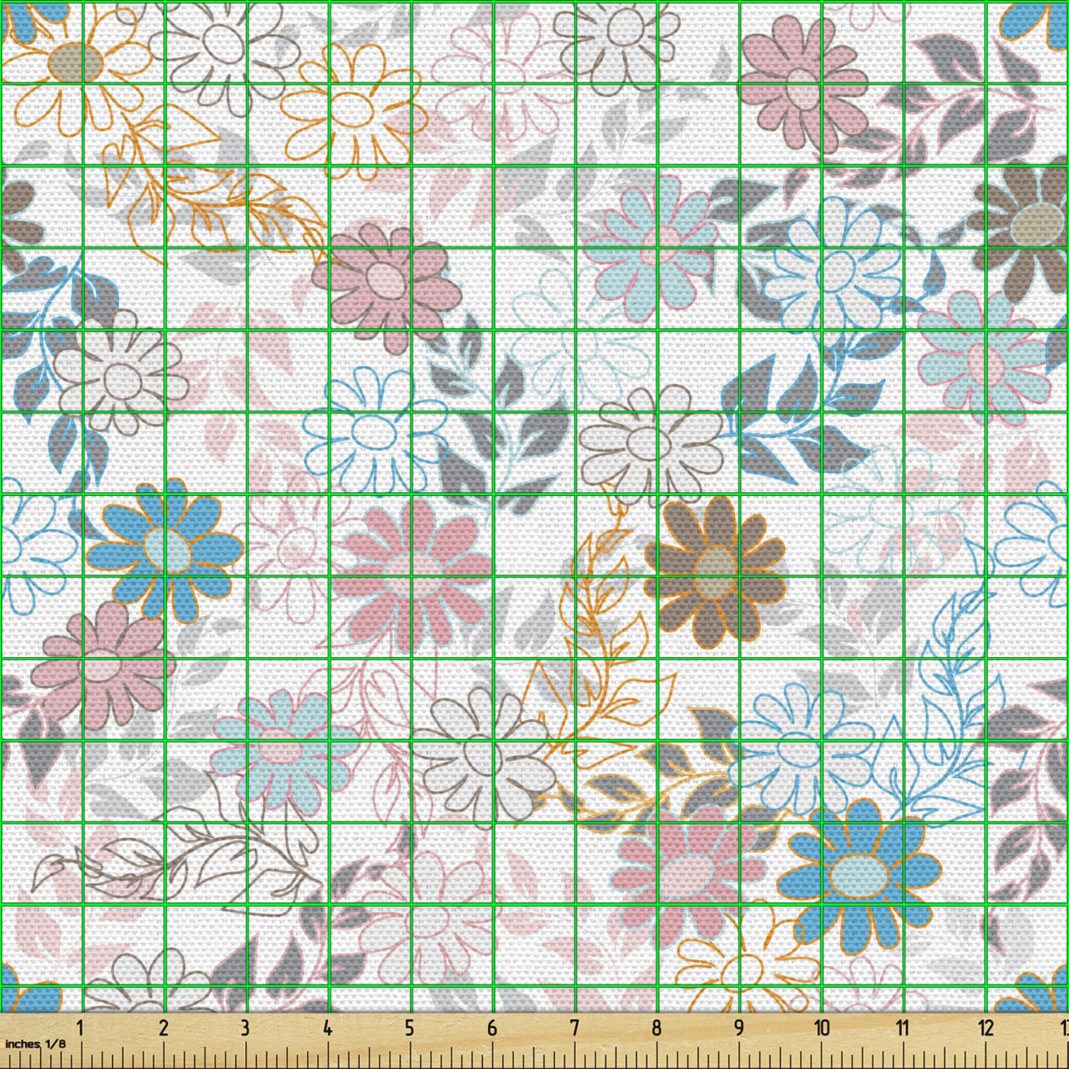 Ambesonne Floral Vintage Fabric by the Yard Decorative Upholstery Home Accents - Picture 114 of 164