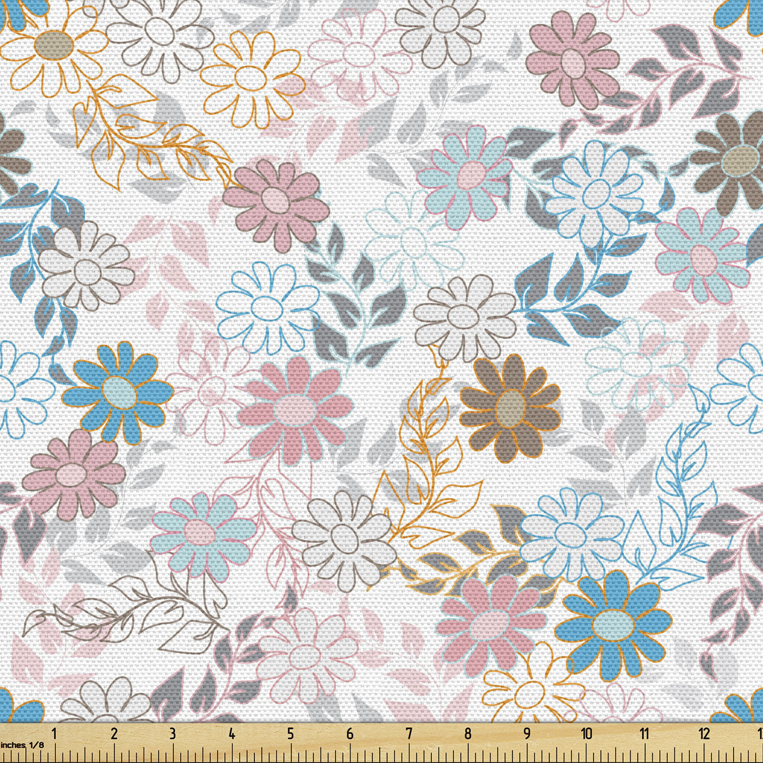 Ambesonne Floral Vintage Fabric by the Yard Decorative Upholstery Home Accents - Picture 113 of 164