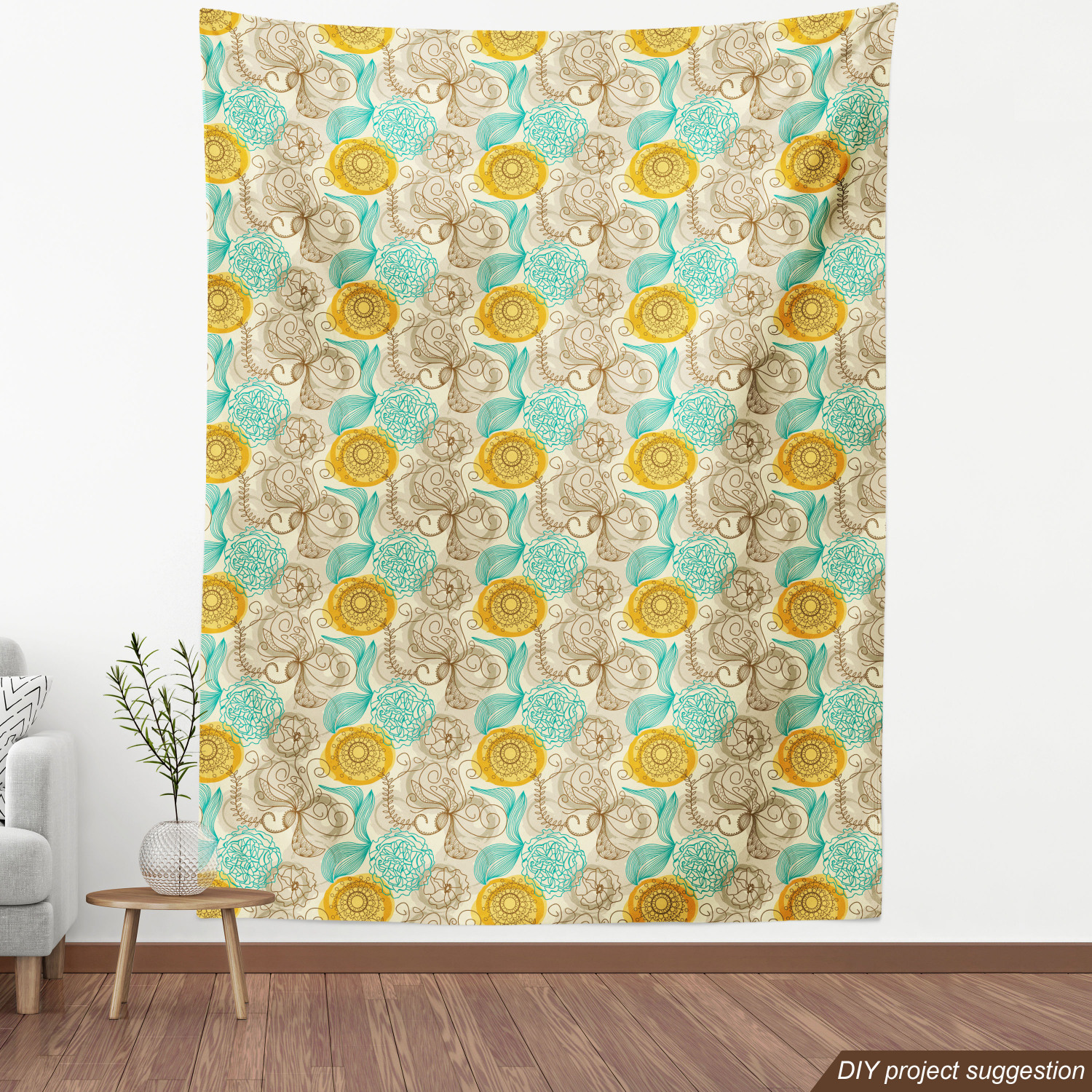 Ambesonne Floral Vintage Fabric by the Yard Decorative Upholstery Home Accents - Picture 8 of 164