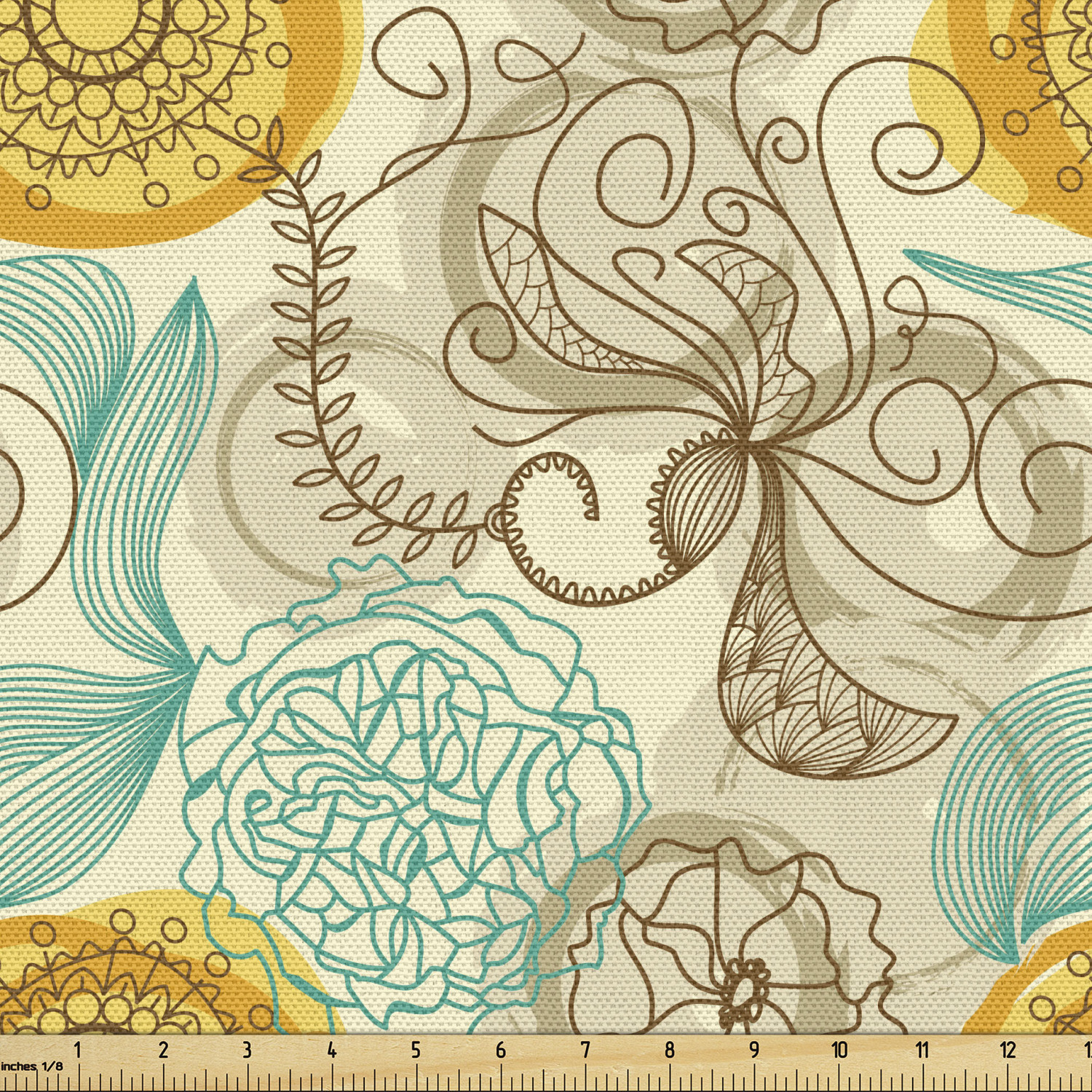 Ambesonne Floral Vintage Fabric by the Yard Decorative Upholstery Home Accents - Picture 5 of 164