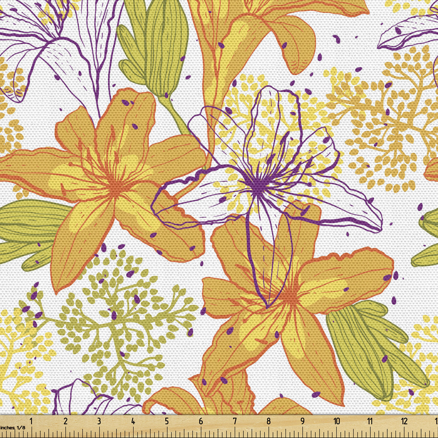 Ambesonne Floral Vintage Fabric by the Yard Decorative Upholstery Home Accents - Picture 89 of 164
