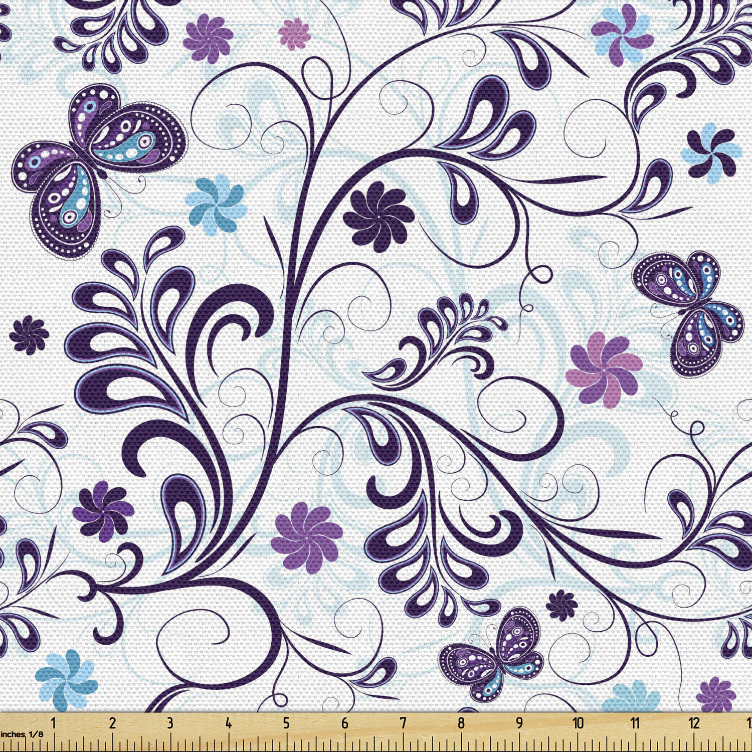 Ambesonne Floral Vintage Fabric by the Yard Decorative Upholstery Home Accents - Picture 33 of 164